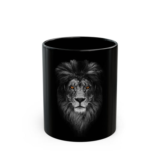 Majestic Lion Black Mug - Perfect Gift for Animal Lovers, Coffee Enthusiasts, Birthday, Housewarming, Home Decor