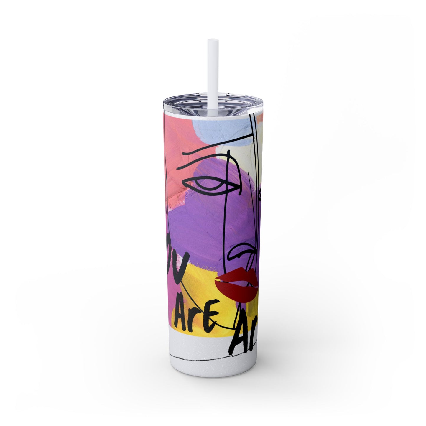 Artistic Skinny Tumbler with Straw, 20oz | Inspirational Drinkware, Colorful Water Bottle, Unique Gift Idea, Motivational Mug, [...]