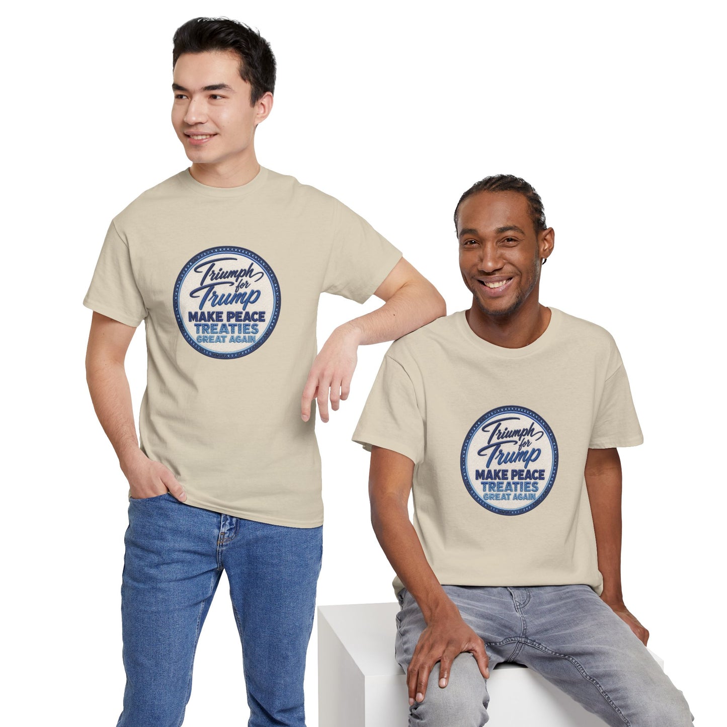 "Make Peace Treaties Great Again" Embroidery Badge Pattern T-Shirt - MADE TO ORDER ✨ CUSTOMIZABLE WITHIN REASON