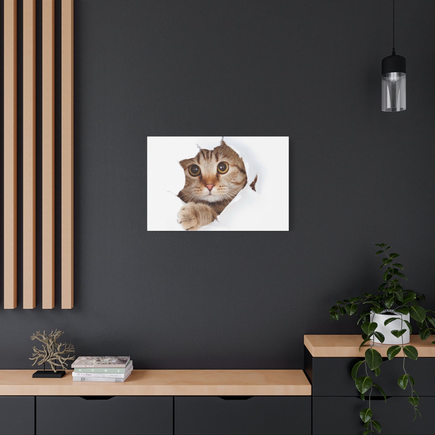 Whimsical Cat Canvas Art, Playful Decor for Cat Lovers, Home Wall Art, Pet-Themed Gift, Cute Cat Wall Art, Cat Lover's Decoration