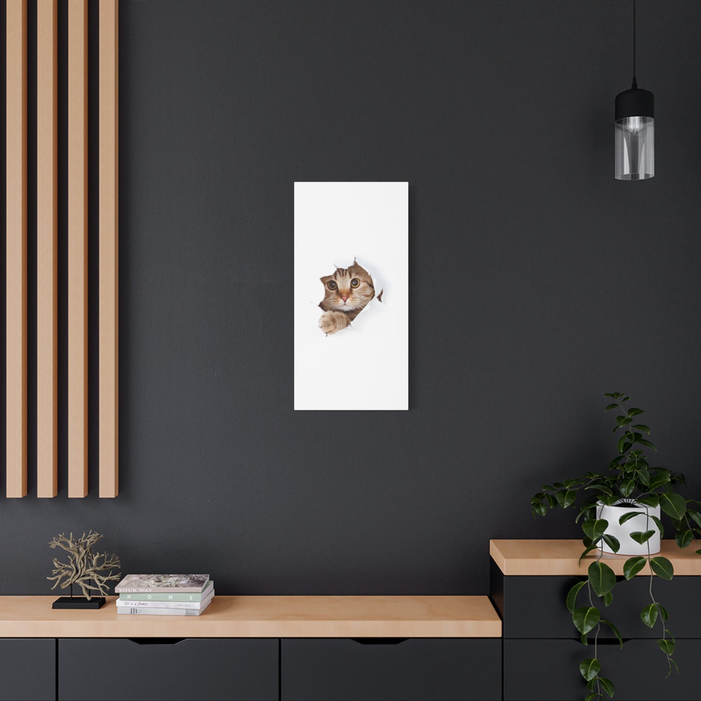 Whimsical Cat Canvas Art, Playful Decor for Cat Lovers, Home Wall Art, Pet-Themed Gift, Cute Cat Wall Art, Cat Lover's Decoration