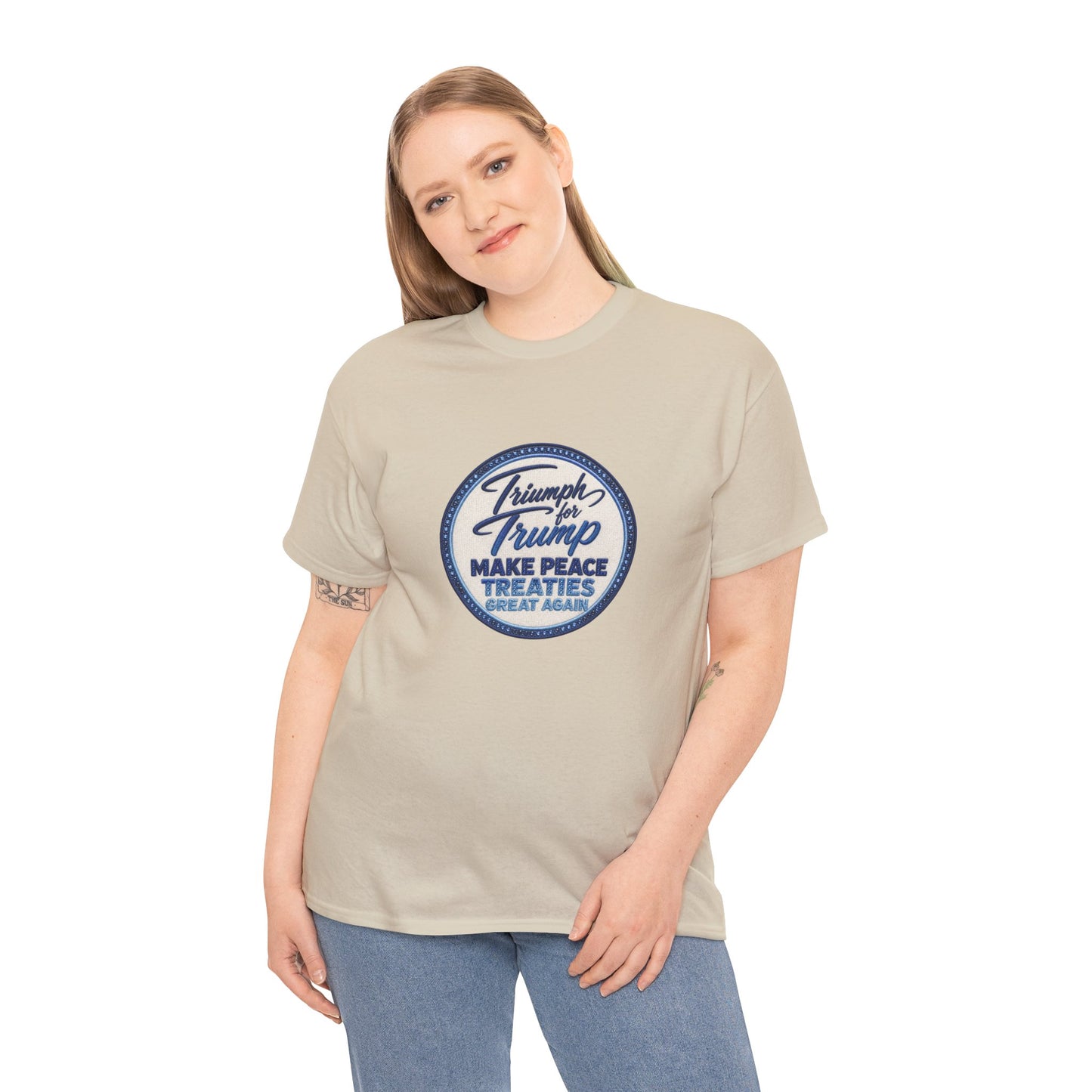 "Make Peace Treaties Great Again" Embroidery Badge Pattern T-Shirt - MADE TO ORDER ✨ CUSTOMIZABLE WITHIN REASON