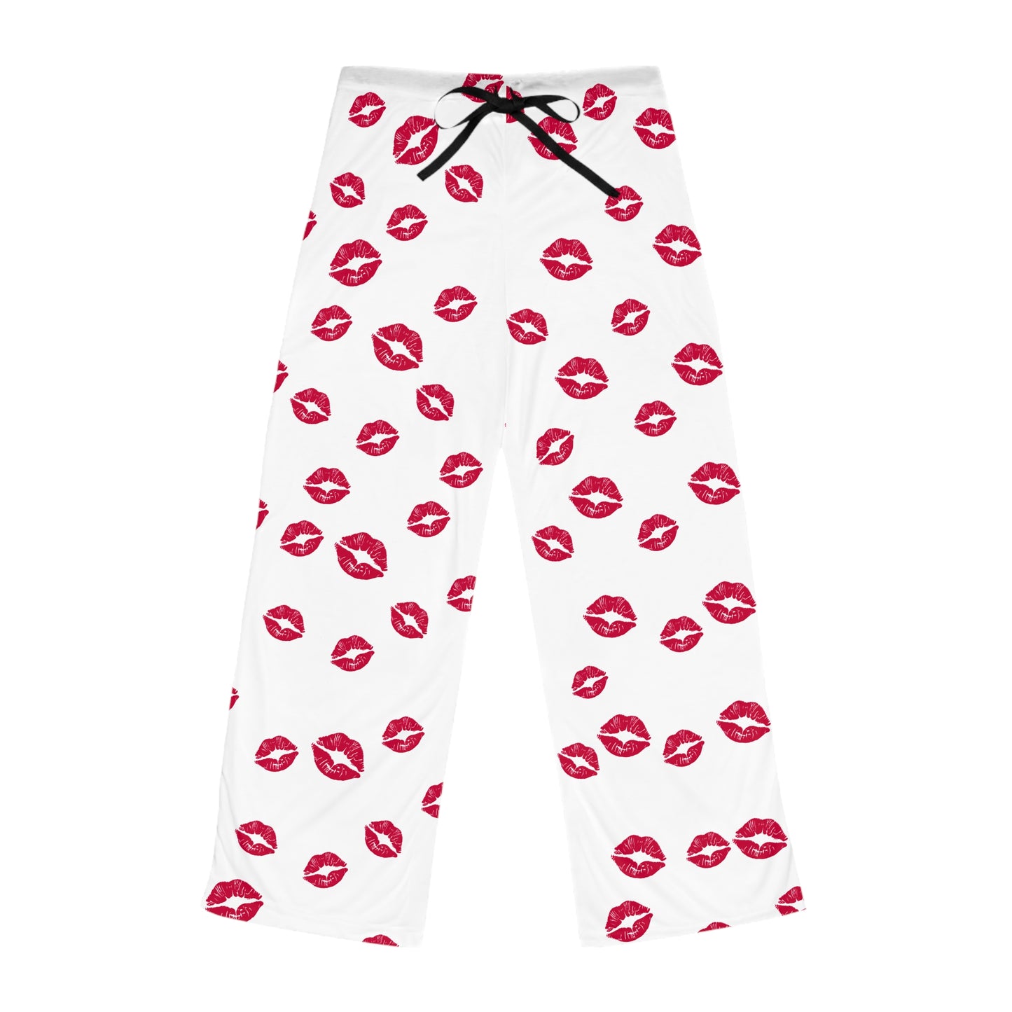 Cutest Kiss Print Women's Pajama Pants: Flirty Loungewear for Sleepovers, Valentine's Day, Cozy Nights, and Relaxing
