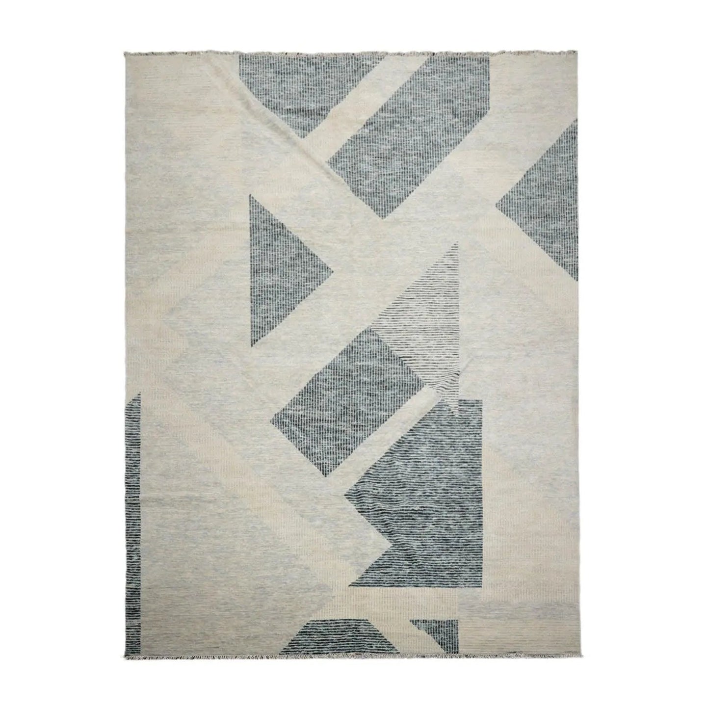 9’ x 12’ Hand Knotted Wool Modern Tibetan Designer Oriental Area Rug Ivory-1