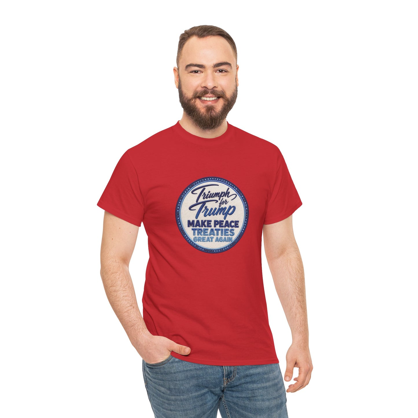 "Make Peace Treaties Great Again" Embroidery Badge Pattern T-Shirt - MADE TO ORDER ✨ CUSTOMIZABLE WITHIN REASON