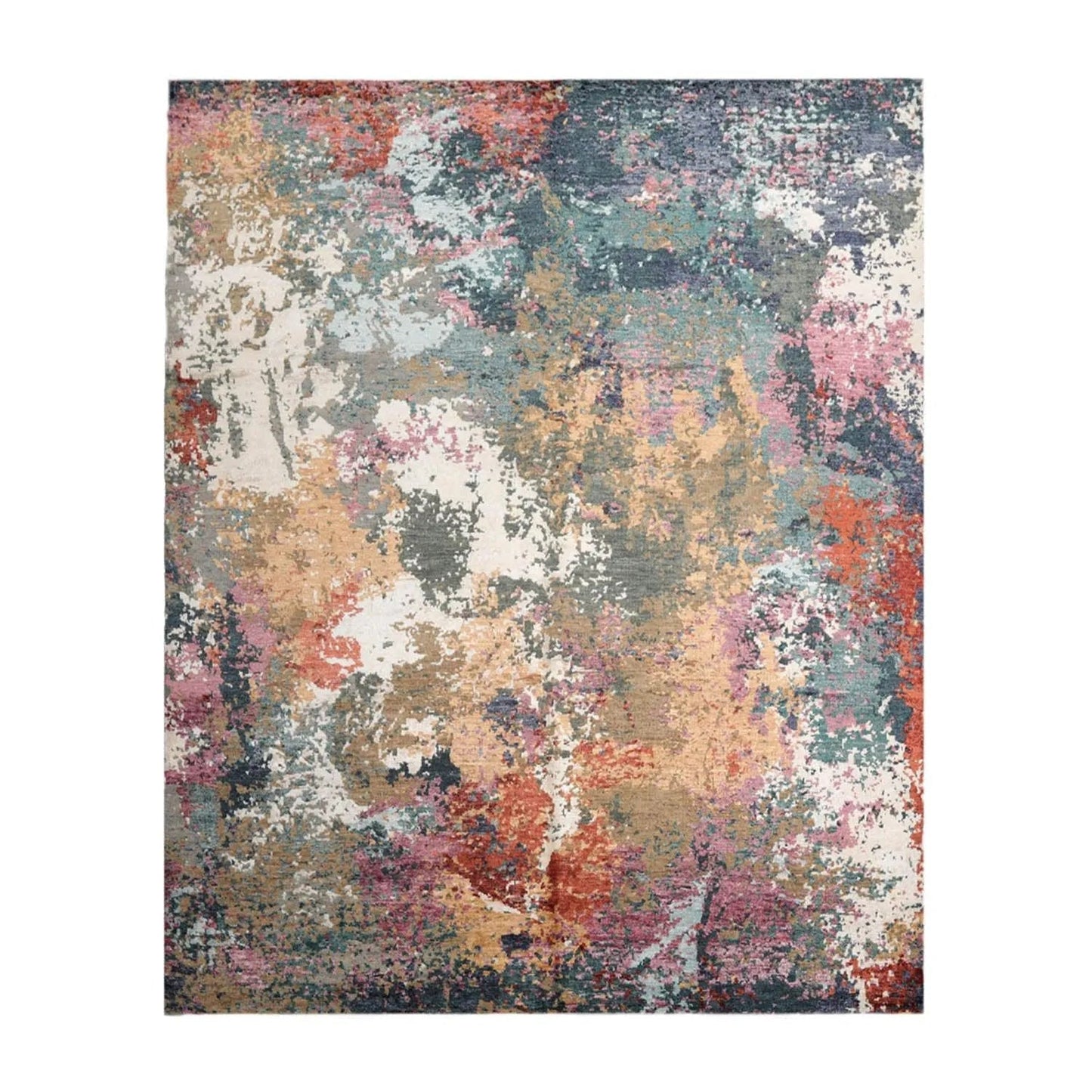 8’ x 10’ Hand Knotted Wool & Silk Tibetan Sherpa Oriental Area Rug Beige-1