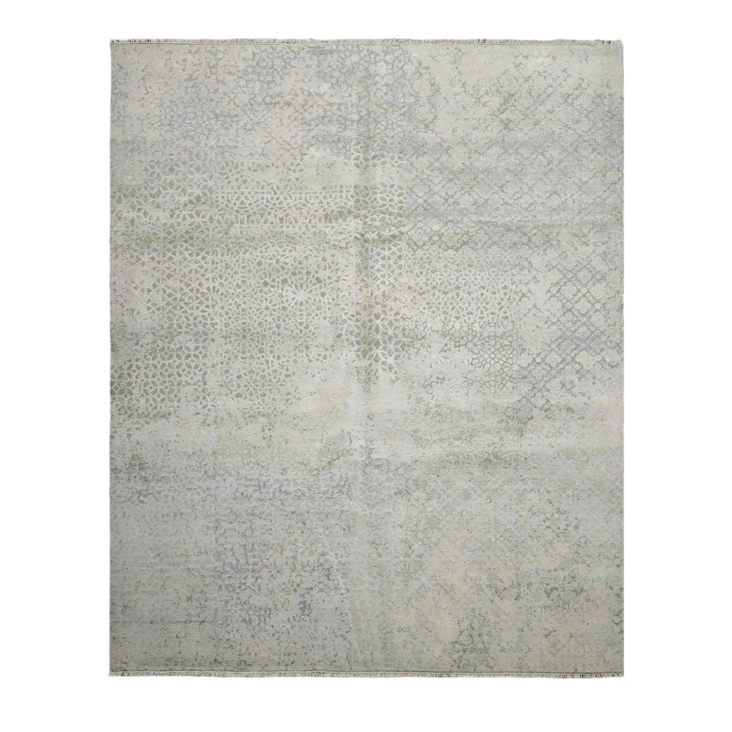 8’ x 10’ Hand Knotted Wool & Silk Tibetan Sherpa Oriental Area Rug Beige-1