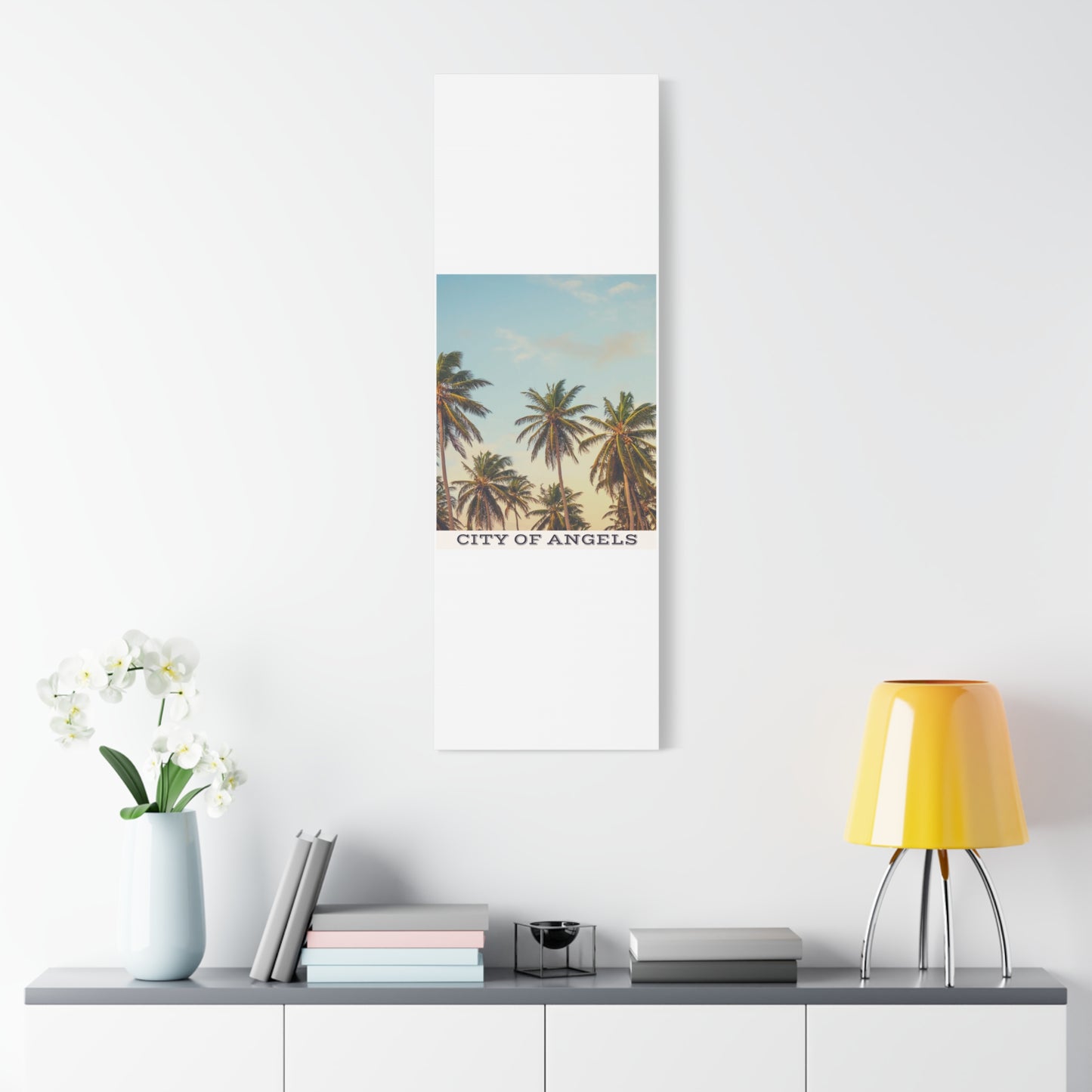 Tropical Palm Tree Canvas Print, City of Angeles Tropical Wall Art, Los Angeles Beach Decor, California Nature Photography, Home Decoration, Gift for Beach Lovers