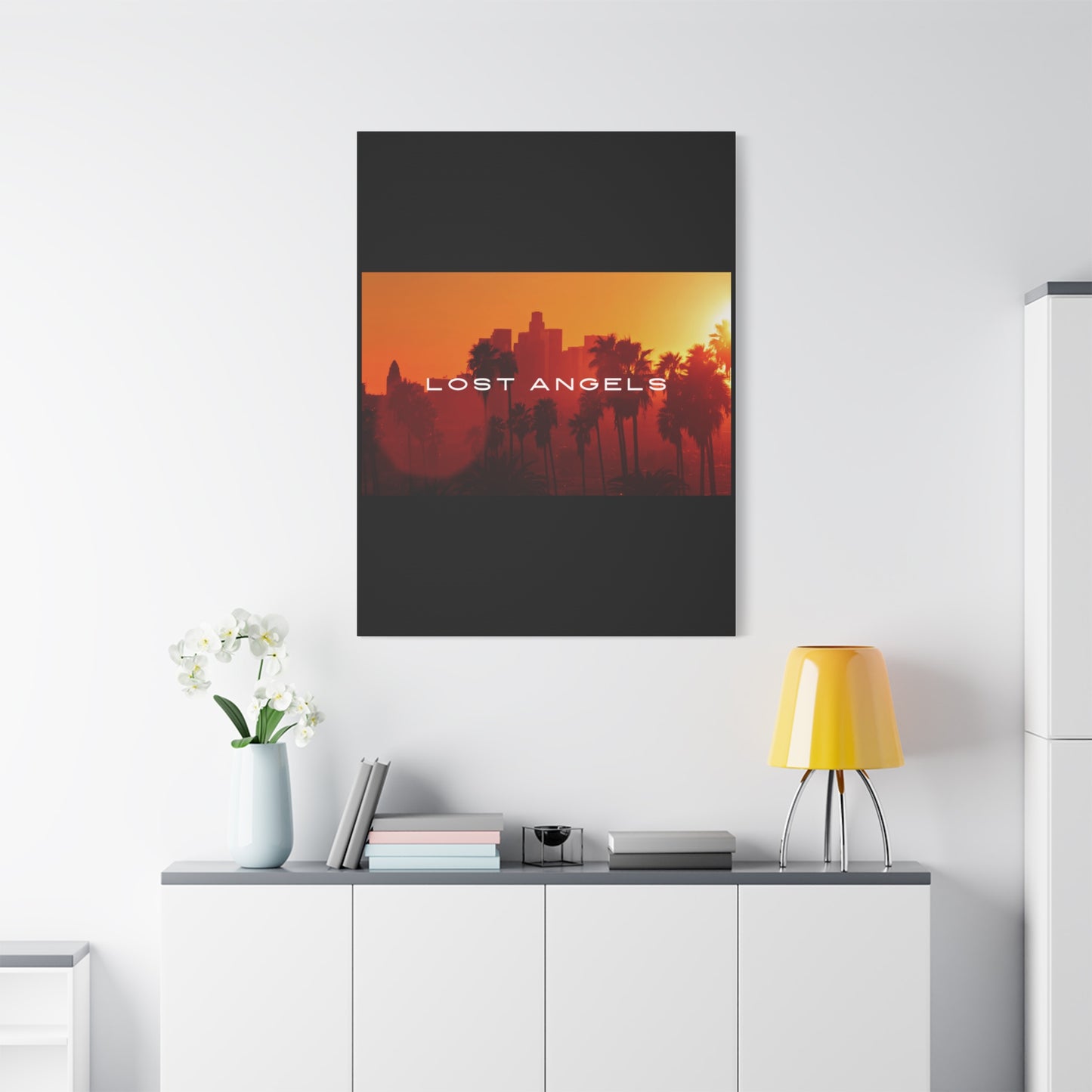 Lost Angels Wall Art Canvas | Sunset Cityscape Print, Home Decor, Gift for Art Lovers, Modern Living Room, California Vibe