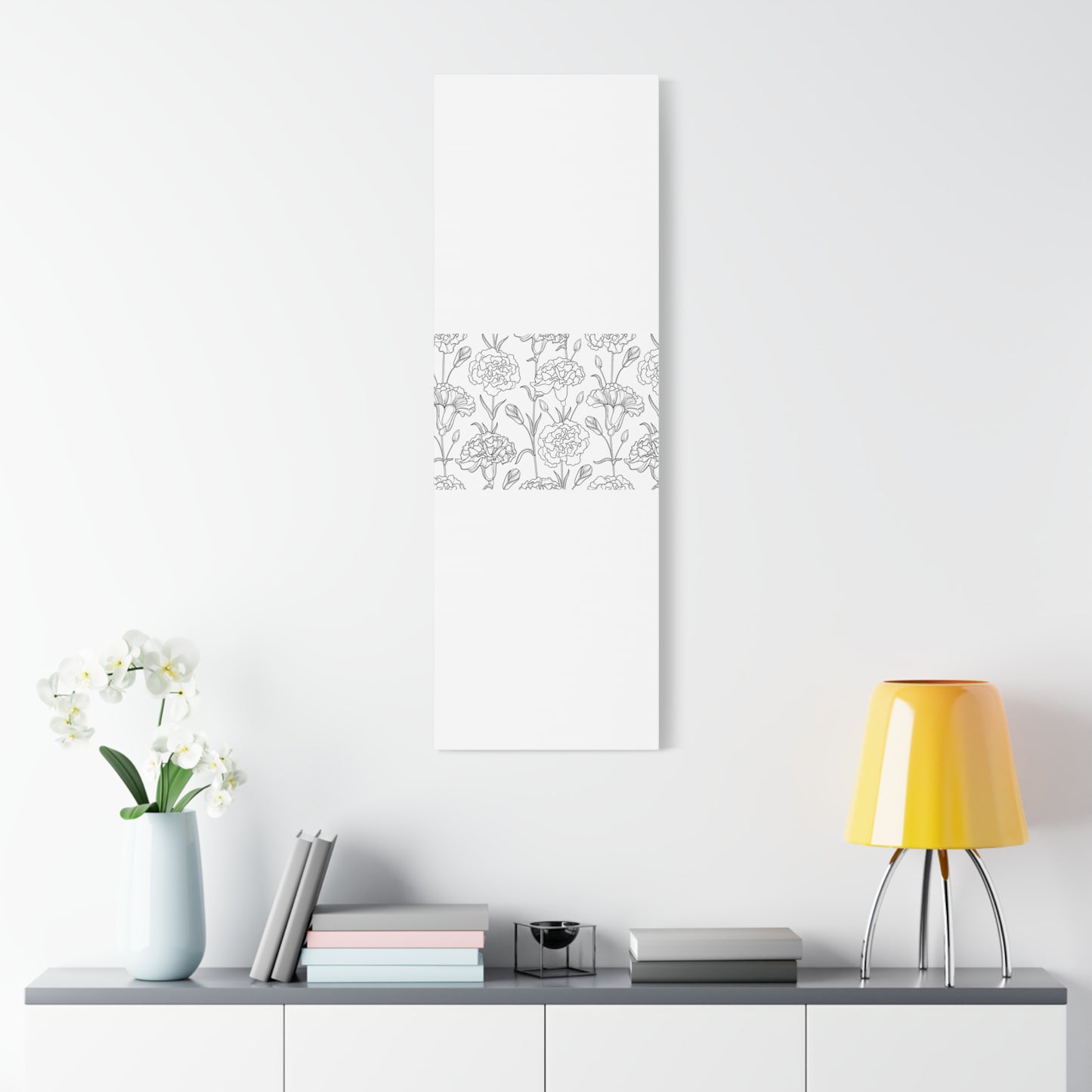 Floral Canvas Art, Stretched Wall Decor, Home Gift, Botanical Print, Modern Design, Matte Finish