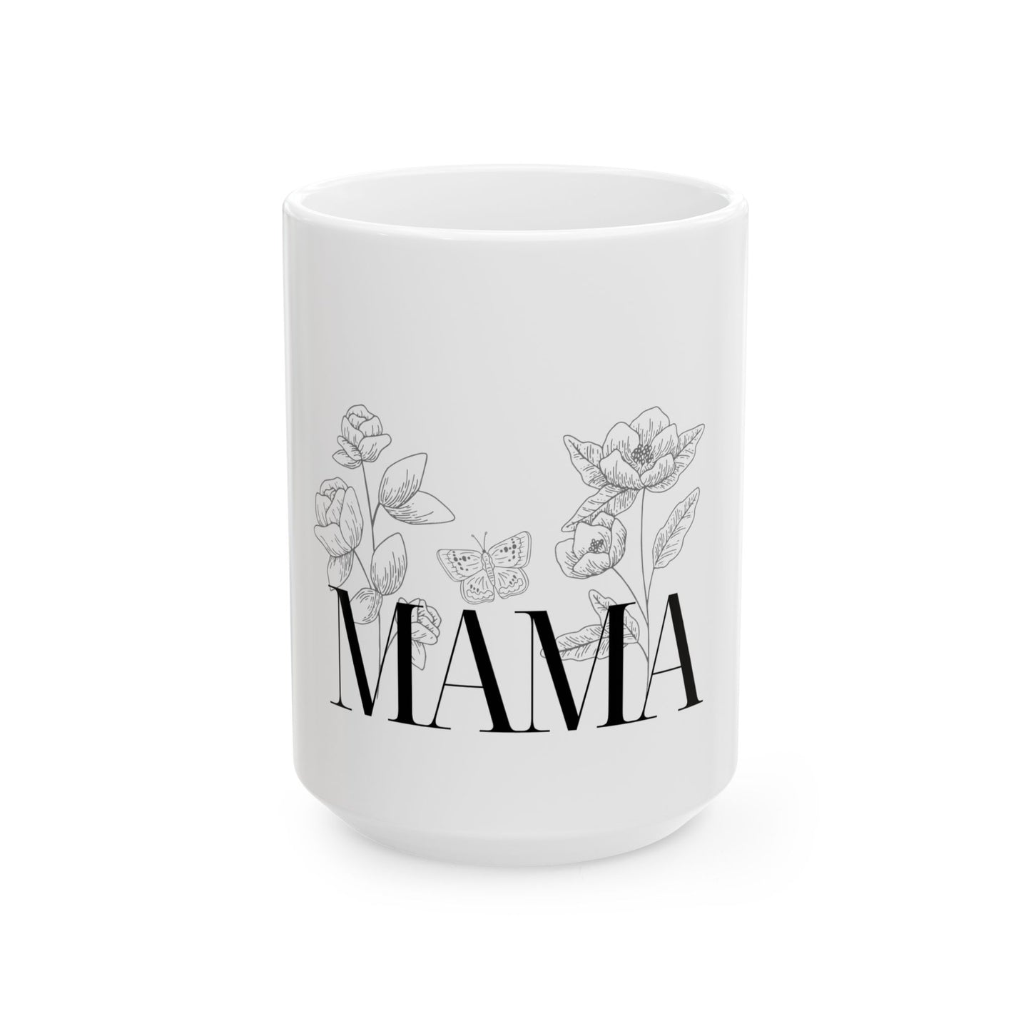 Floral Mama Ceramic Mug - Perfect Gift for Mother's Day, Mom's Birthday, Unique Kitchen Decor, Coffee Lover, Tea Time