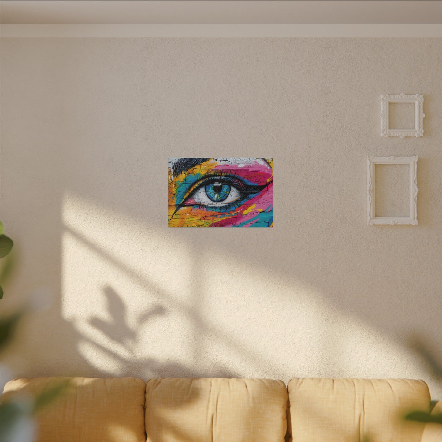 Colorful Eye Street Art Matte Canvas Print