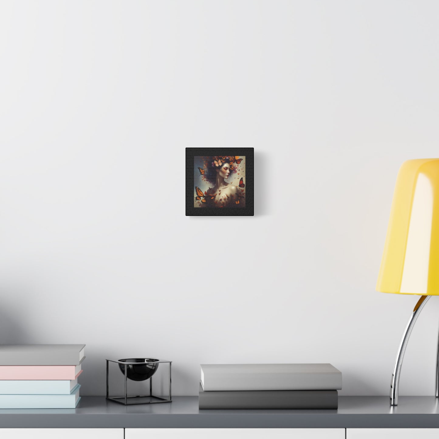 Canvas Wall Art - Butterfly Woman Print, Floral Home Decor, Unique Gift for Nature Lovers, Birthday Decoration, Whimsical Art