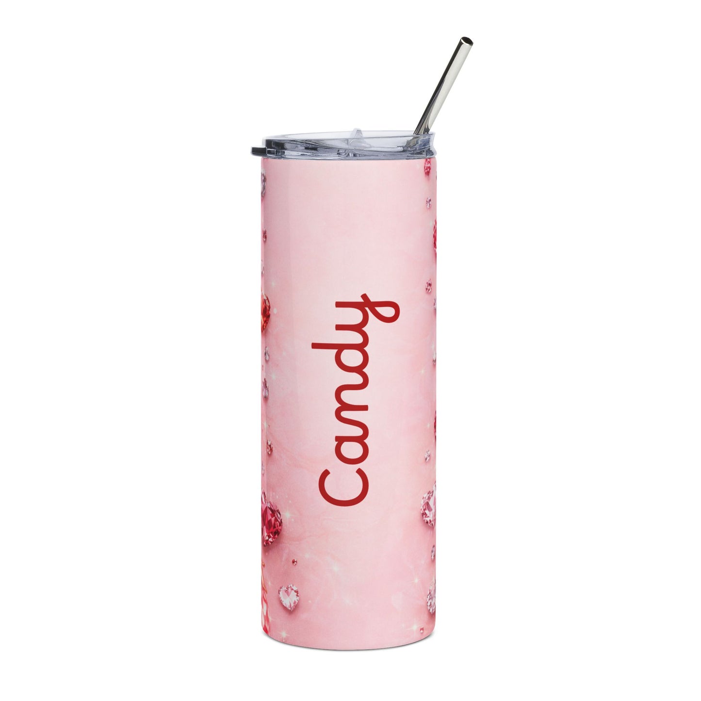 Customized Strawberry Drip Candy Script Tumbler | 20oz Stainless Steel