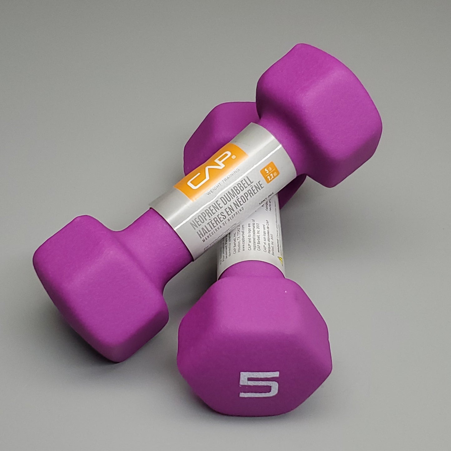 CAP 2PK! Neoprene Coated Dumbbells 5 lbs Each Purple SDN5-005 (New)