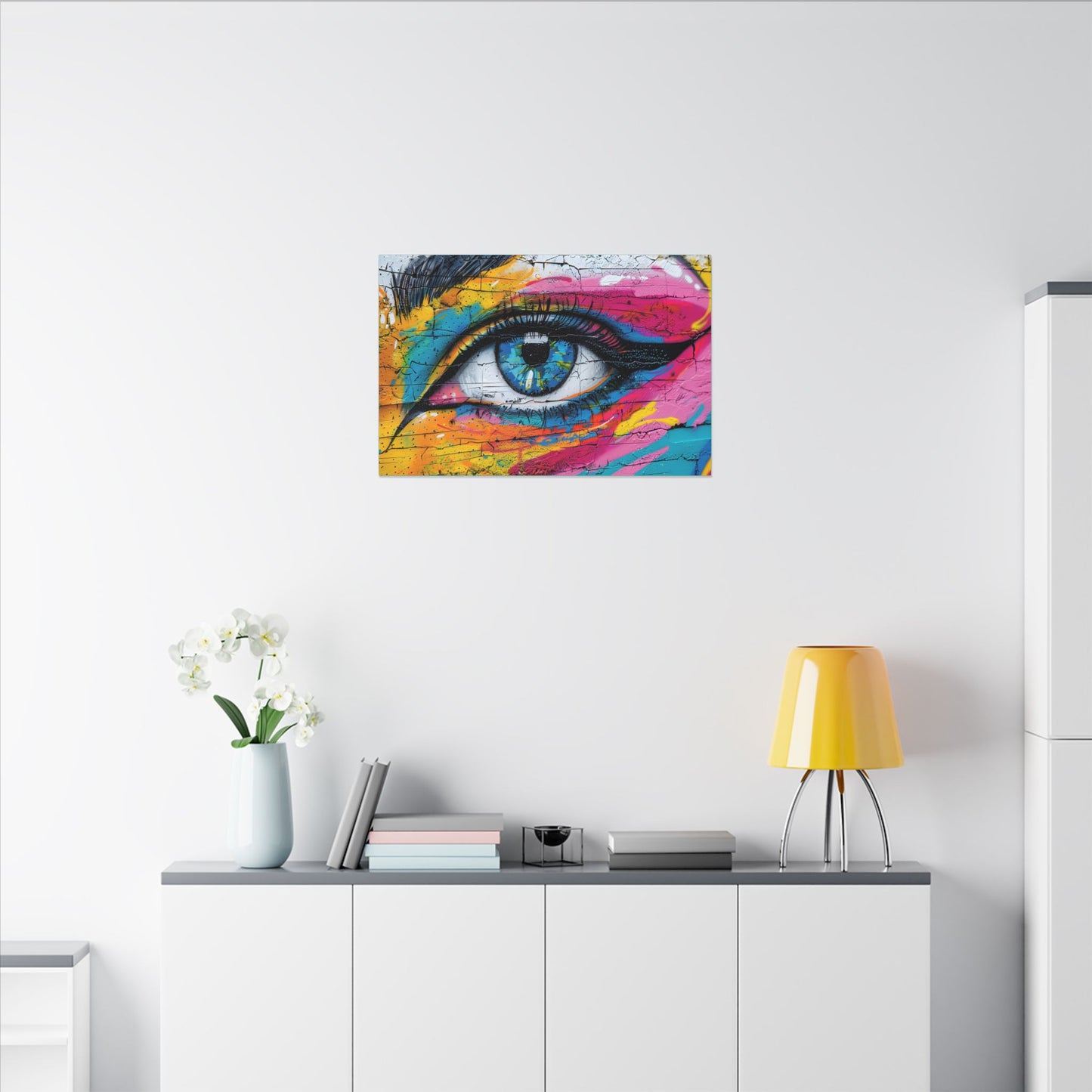 Colorful Eye Street Art Matte Canvas Print