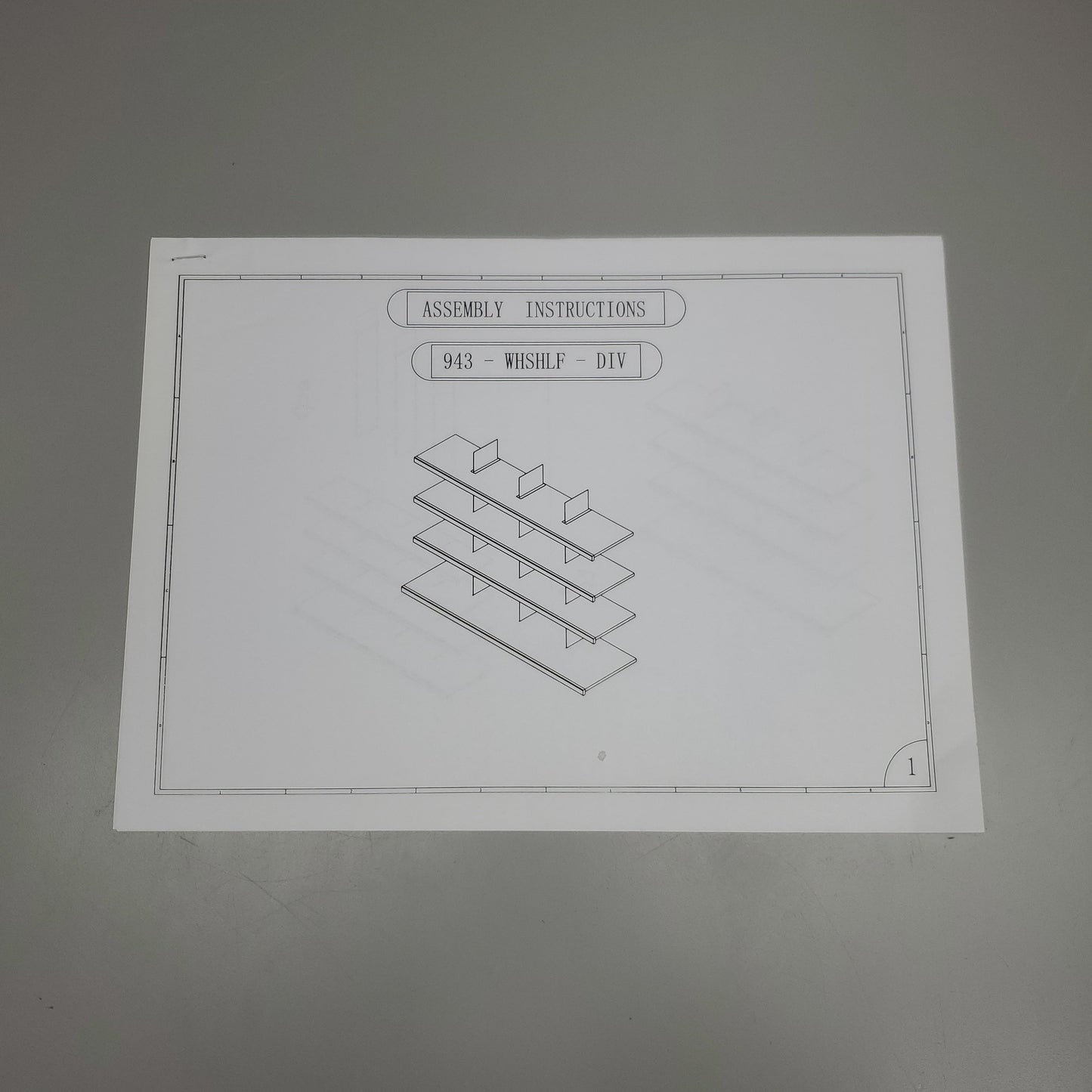 ZA@ GRAND + BENEDICTS Workhorse Shelf Brackets & Dividers 943-WHSHLF-DIV2 (New)
