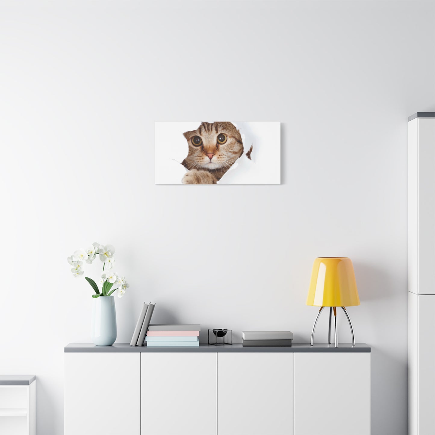 Whimsical Cat Canvas Art, Playful Decor for Cat Lovers, Home Wall Art, Pet-Themed Gift, Cute Cat Wall Art, Cat Lover's Decoration