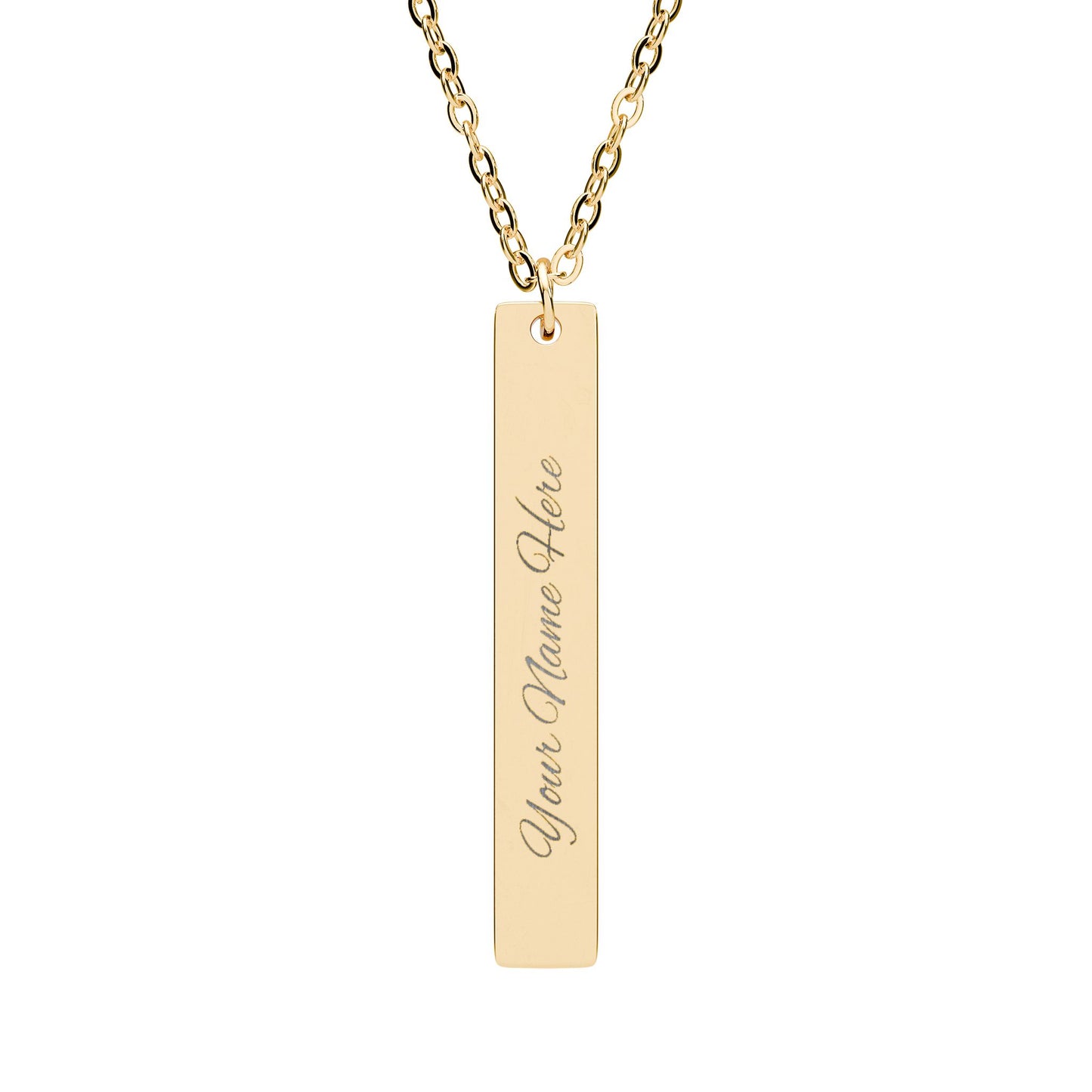 Personalized Vertical Bar Necklace, Engraved Jewelry, Name Necklace, Custom Gift for Her, Birthday, Anniversary, Meaningful Keepsake