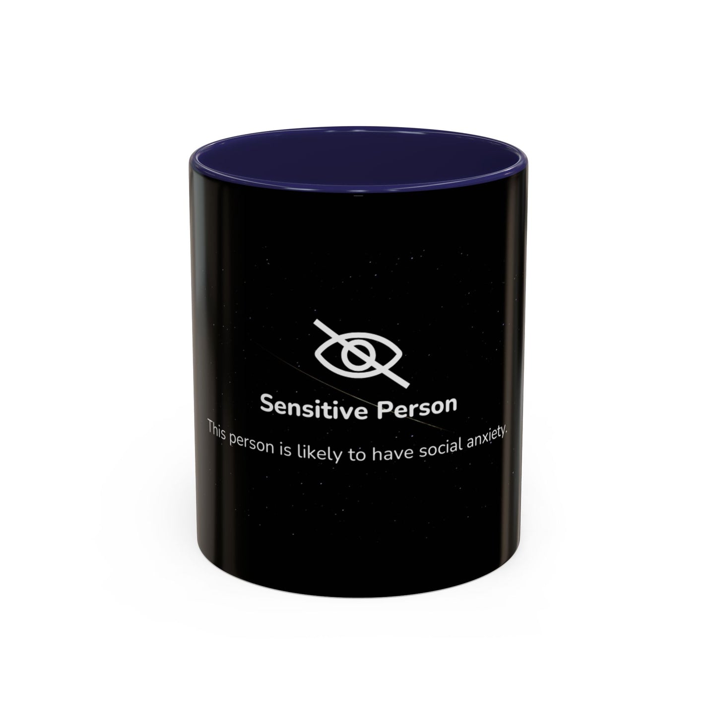 Sensitive Person Social Anxiety Coffee Mug - Black Accent, Gift for Introverts, Social Anxiety Humor, Unique Mug for Tea Lovers, Thoughtful Present