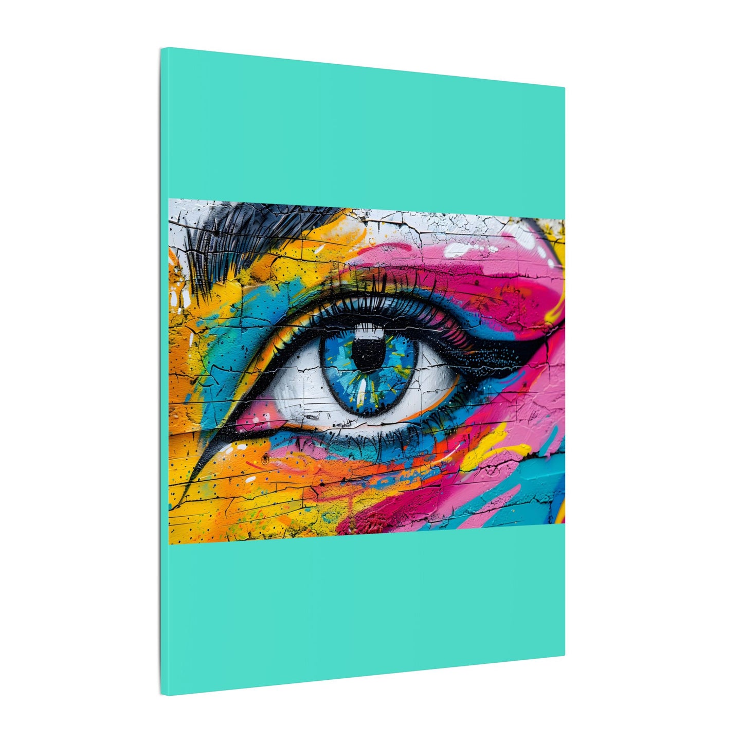 Colorful Eye Street Art Matte Canvas Print