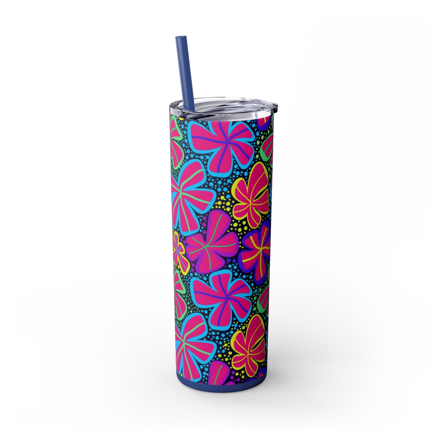Vibrant Floral Skinny Tumbler, 20oz | Reusable Drink Cup for Home, Office, Road Trips | Fun Gift for Spring, Summer, Birthdays, Garden [...]
