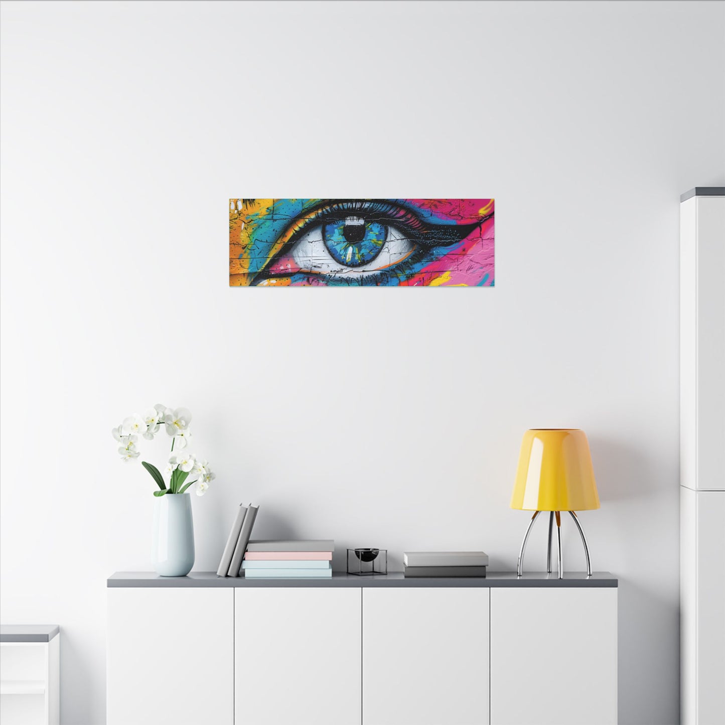 Colorful Eye Street Art Matte Canvas Print