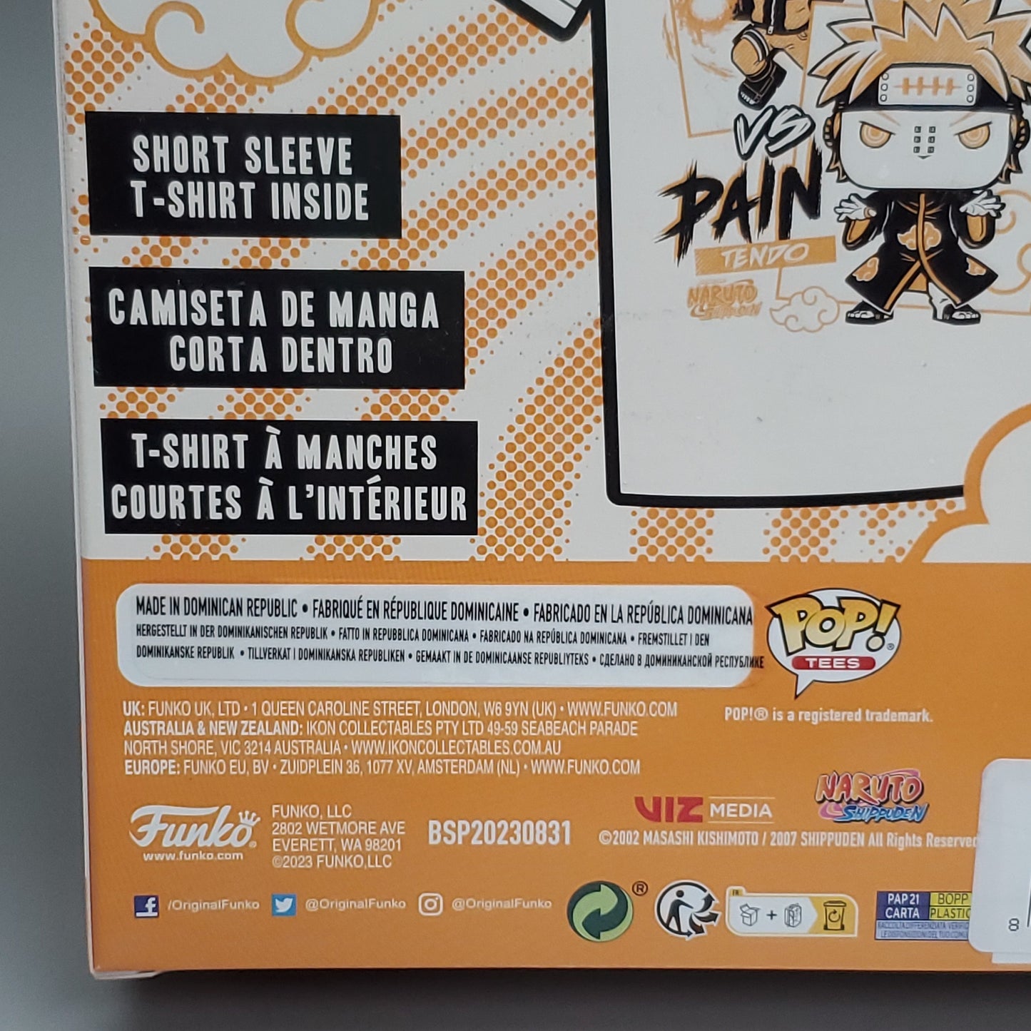 FUNKO Pop Naruto Shippuden Unisex T-Shirt SZ L Naruto vs Pain Boxed Tee