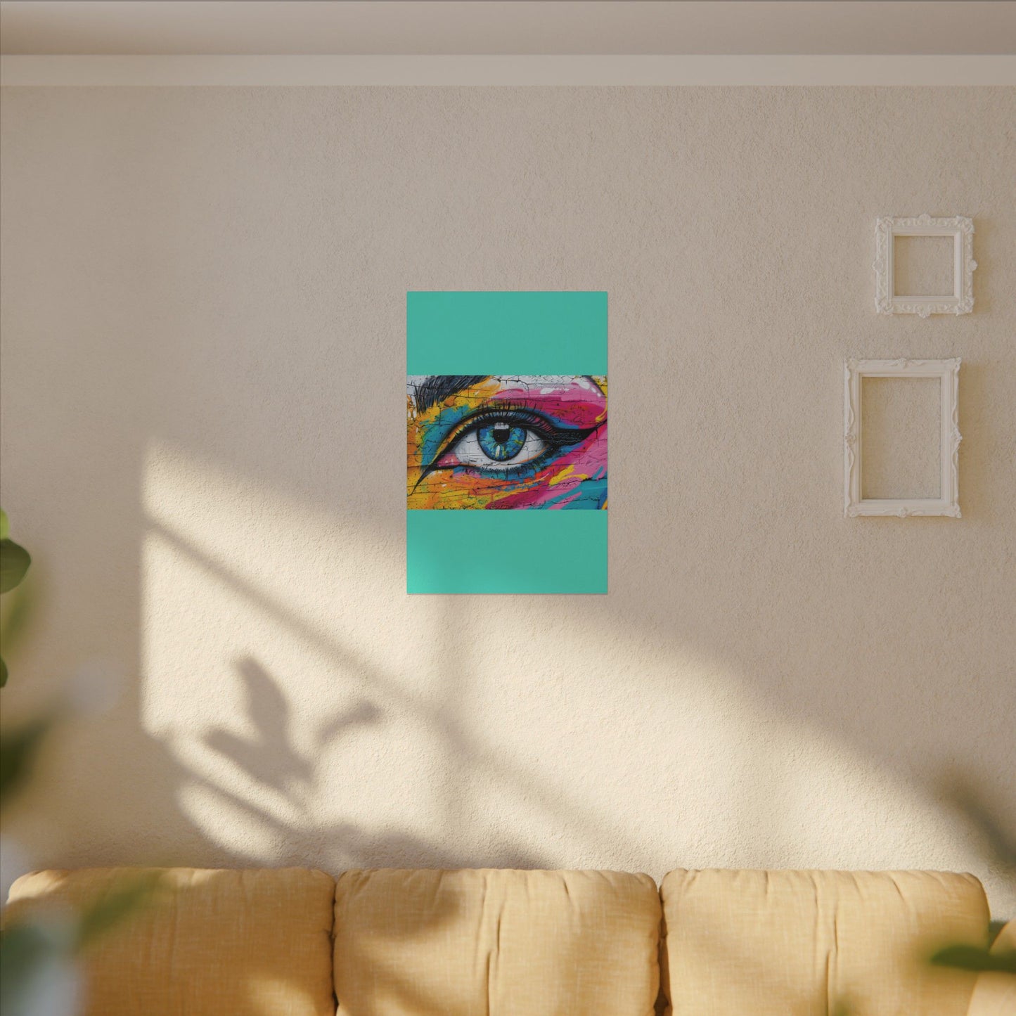 Colorful Eye Street Art Matte Canvas Print