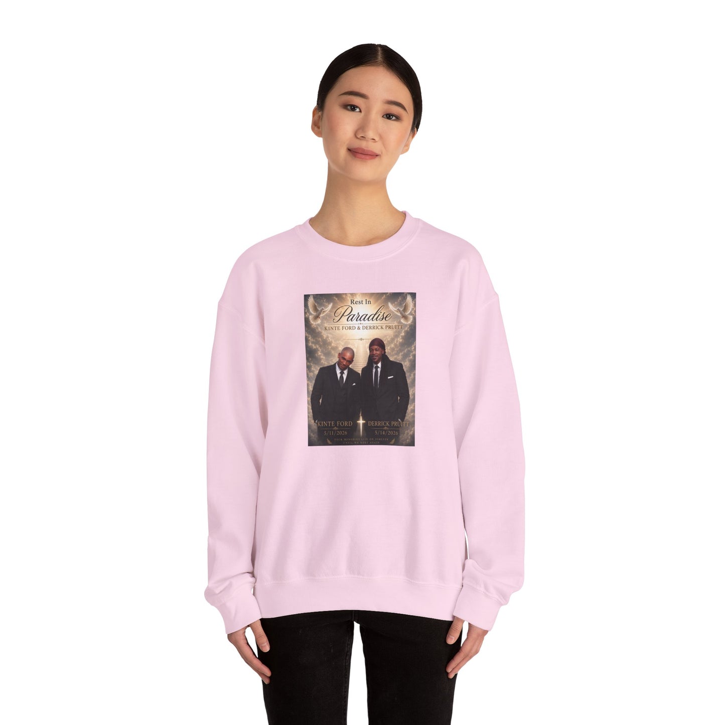 Crewneck Sweatshirt — 'Back to Paradise' Memorial Portrait Design