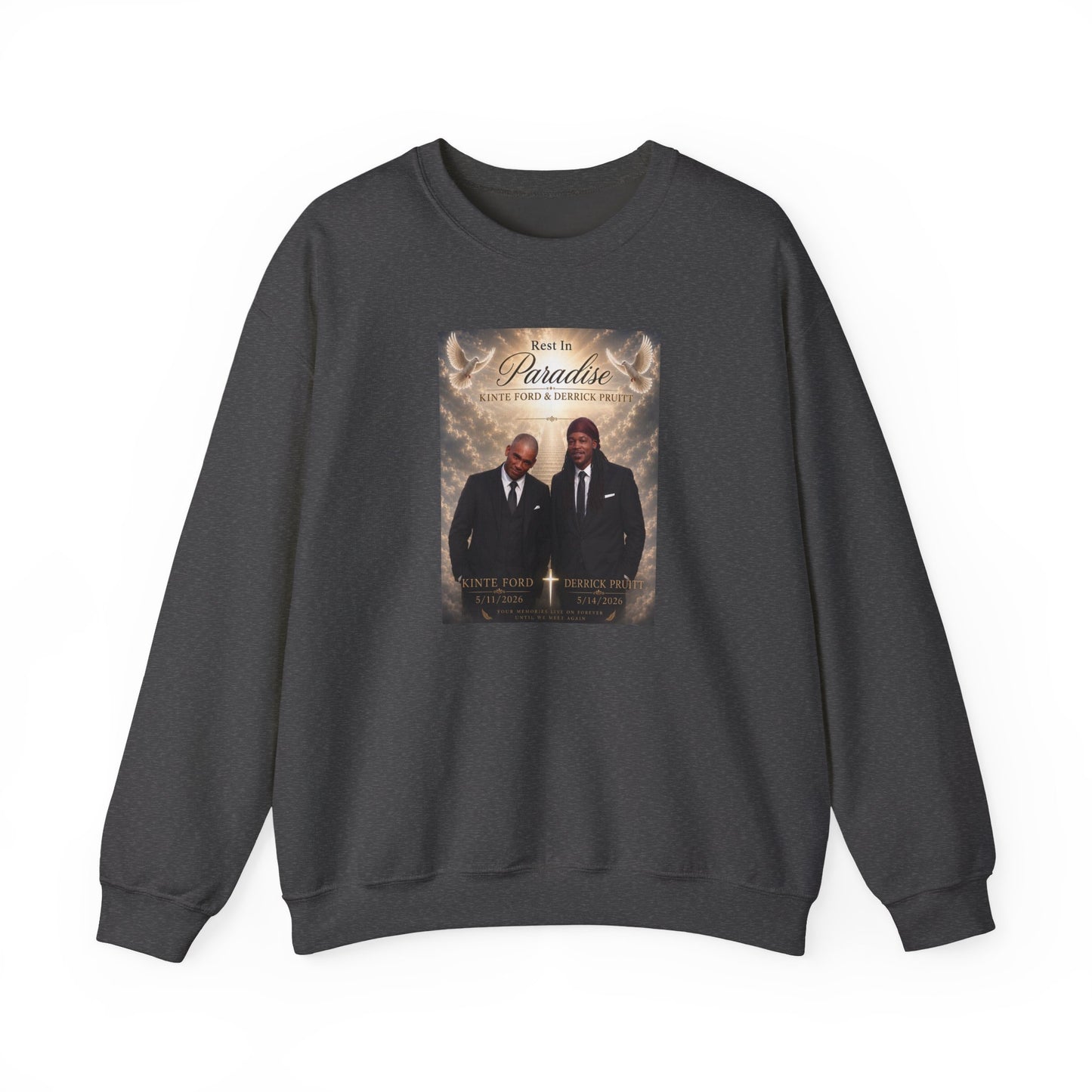 Crewneck Sweatshirt — 'Back to Paradise' Memorial Portrait Design