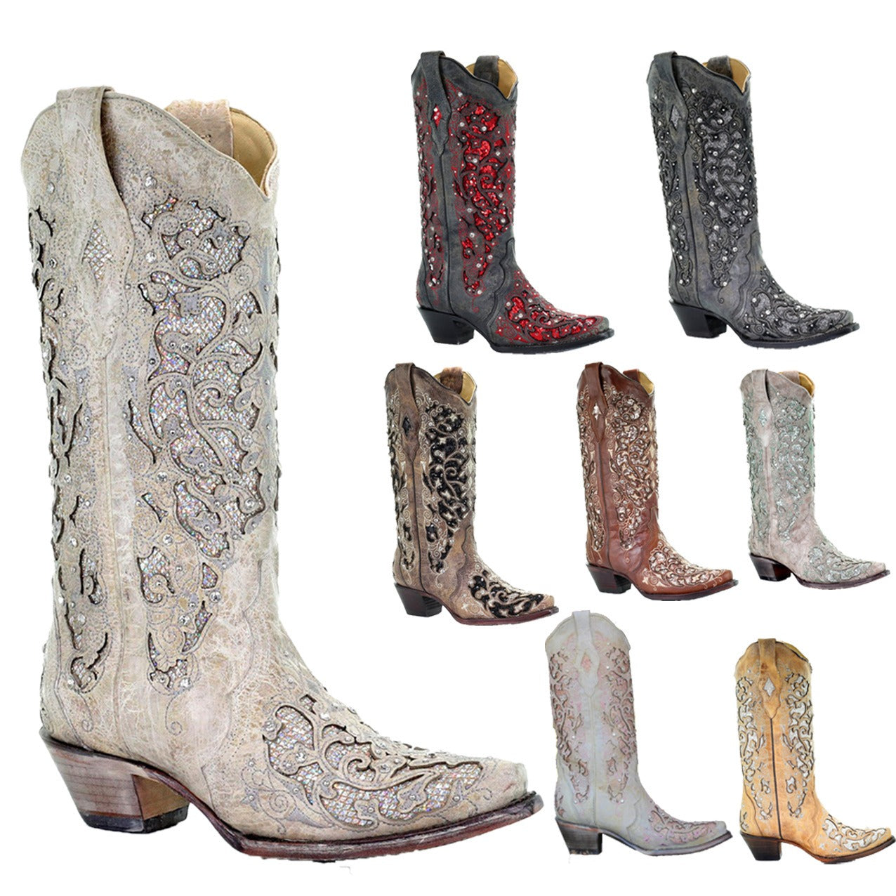 New European and American Retro Pointed Womens Shoes Embroidered Ethnic Style High Sleeve Solid Thick Heel Large Fashion Boots