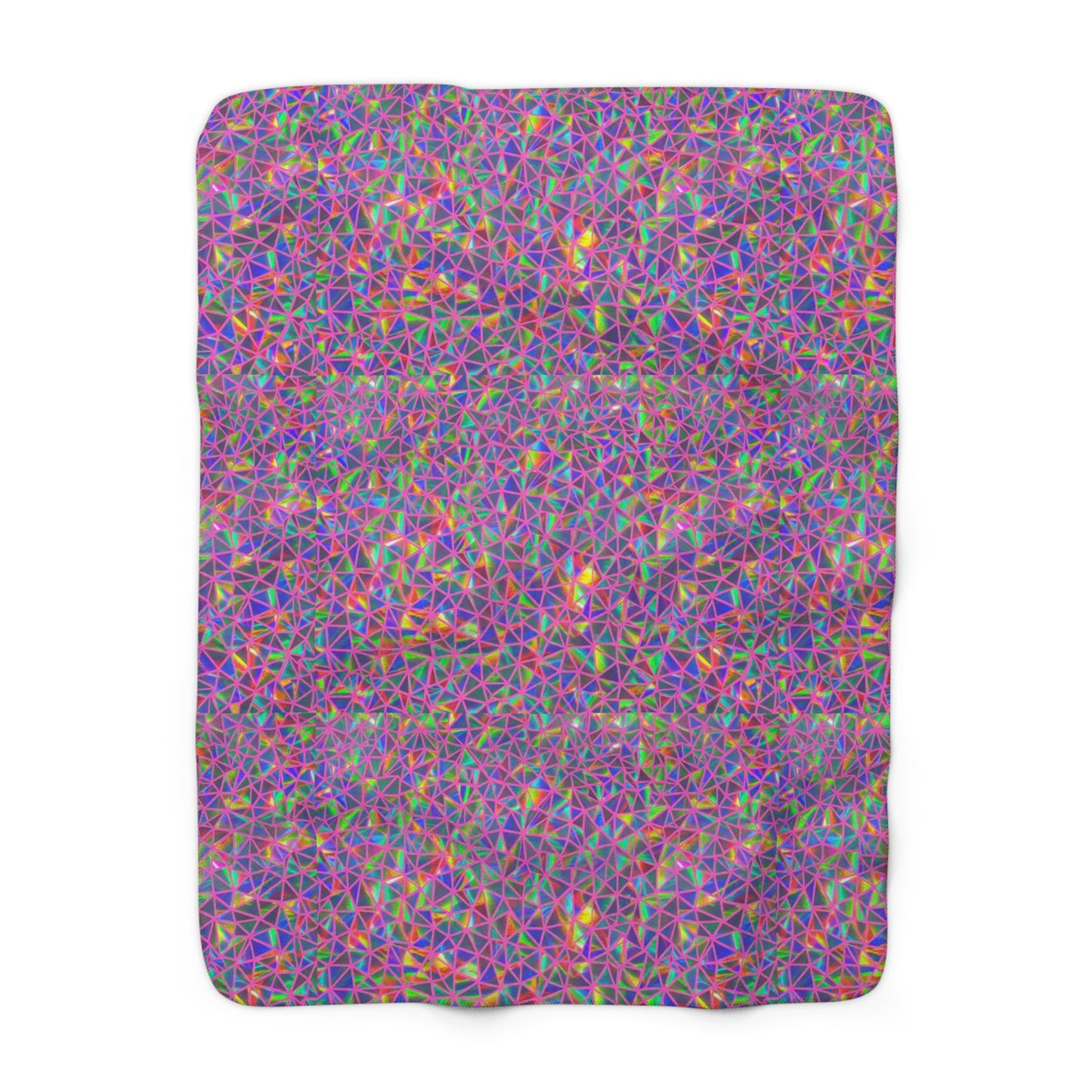 Colorful Geometric Pattern Sherpa Blanket | Rainbow Triangle Mosaic