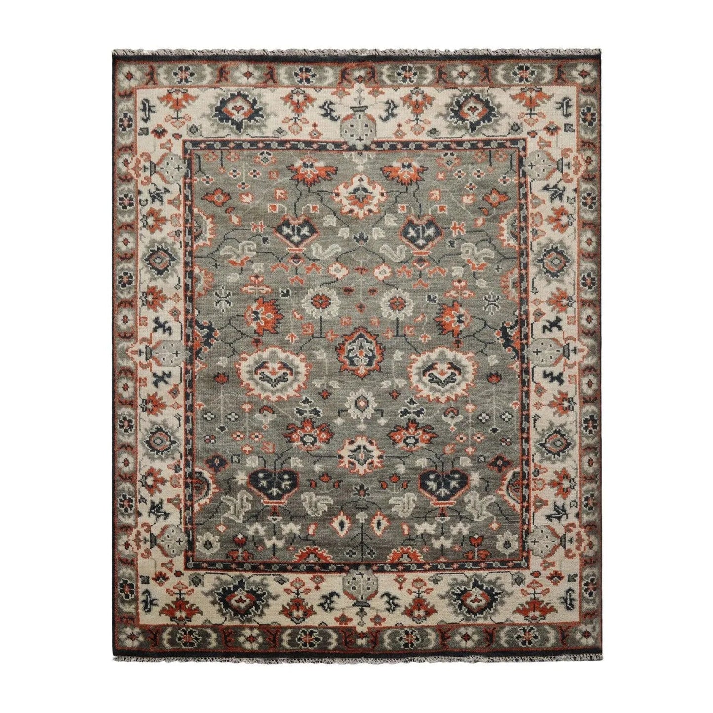 8' 3''x10' LoomBloom Muted Turkish Oushak Hand Knotted 100% Wool Area Rug Gray, Beige Color-1