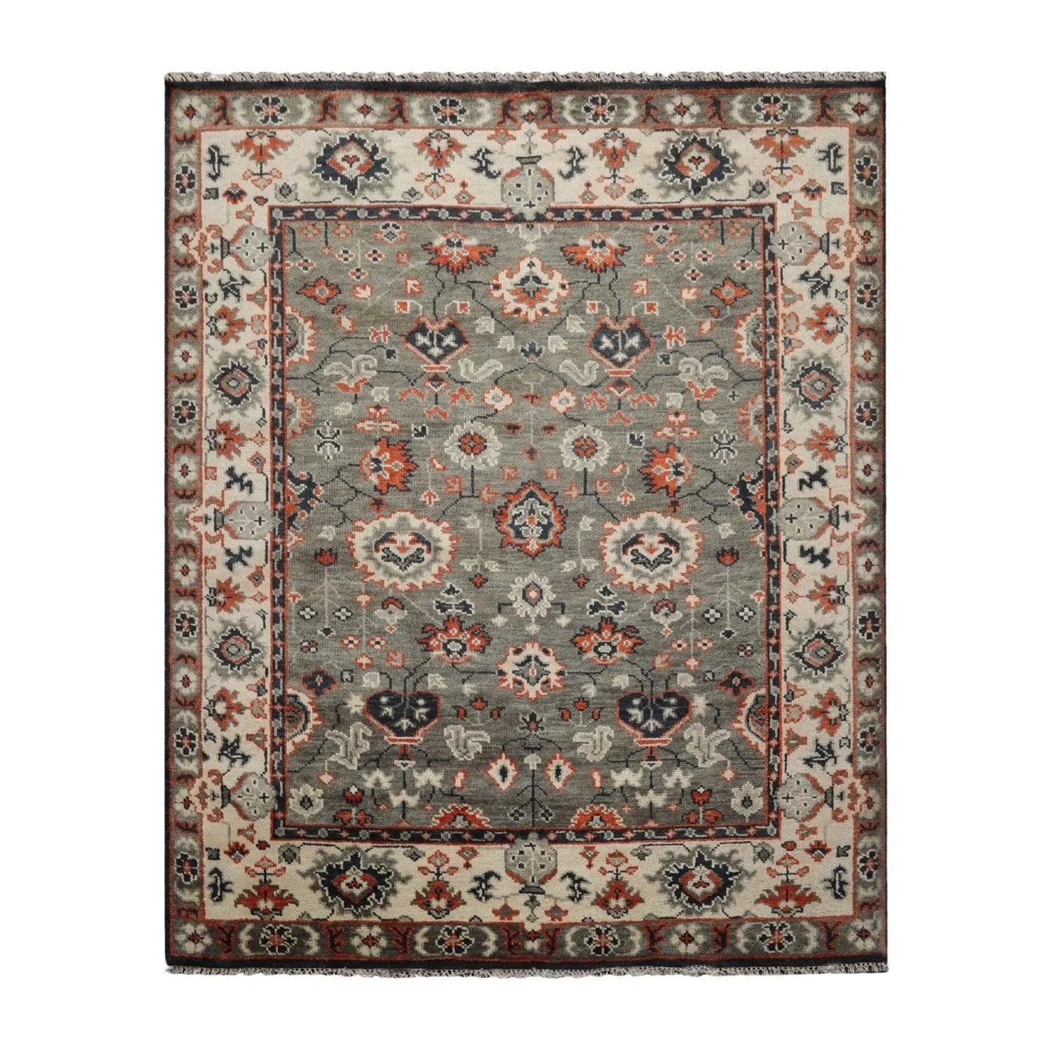 8' 3''x10' LoomBloom Muted Turkish Oushak Hand Knotted 100% Wool Area Rug Gray, Beige Color-1