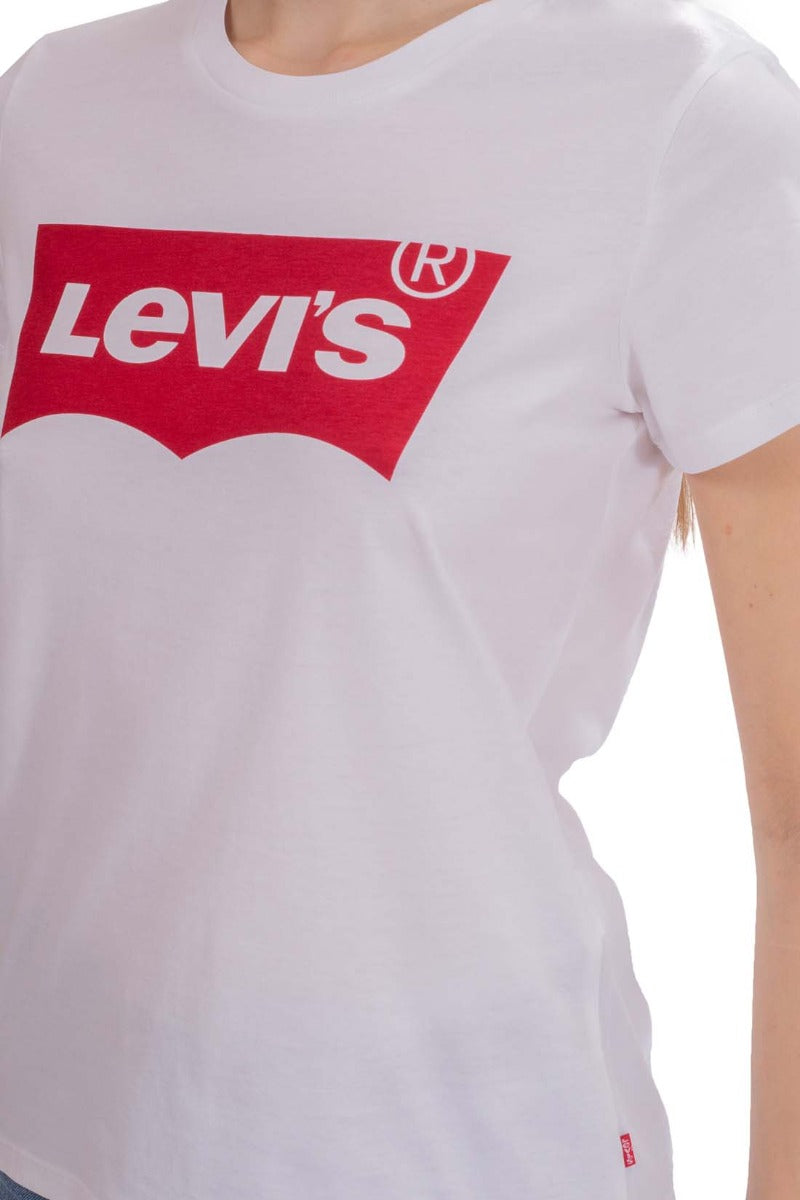 LEVI'S Women - White cotton Batwing logo T-Shirt-23