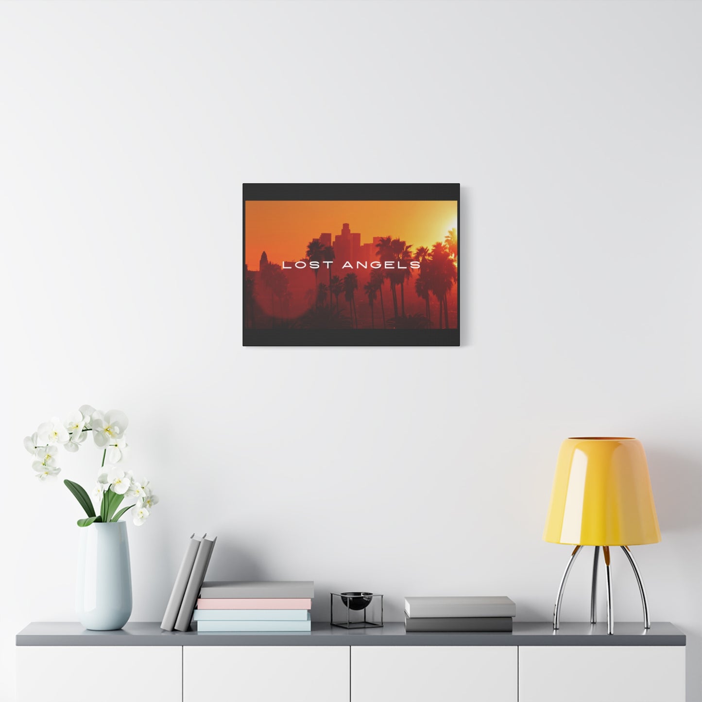 Lost Angels Wall Art Canvas | Sunset Cityscape Print, Home Decor, Gift for Art Lovers, Modern Living Room, California Vibe