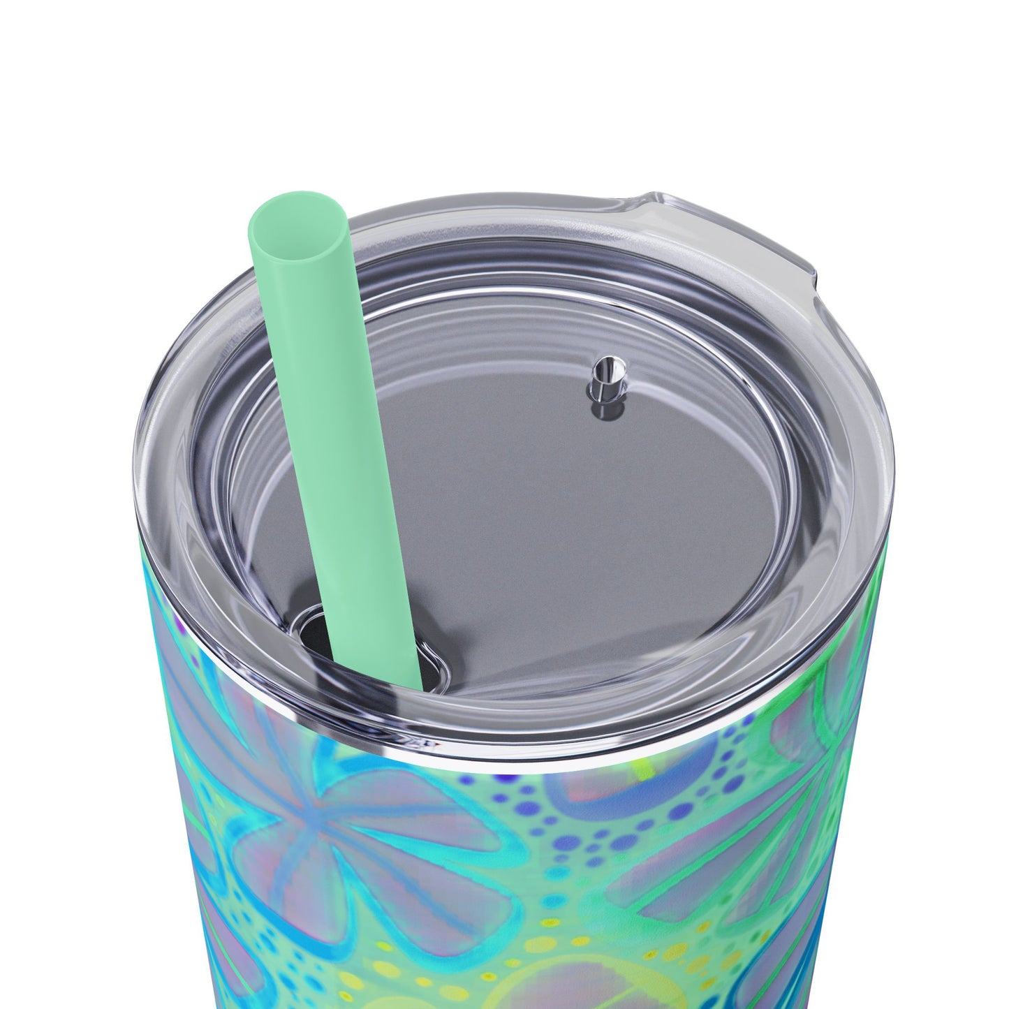 Pastel Butterfly Tumbler, 20oz Drinkware, Spring Decor, Cute Gift for Her, Eco-Friendly Cup, Floral Water Bottle