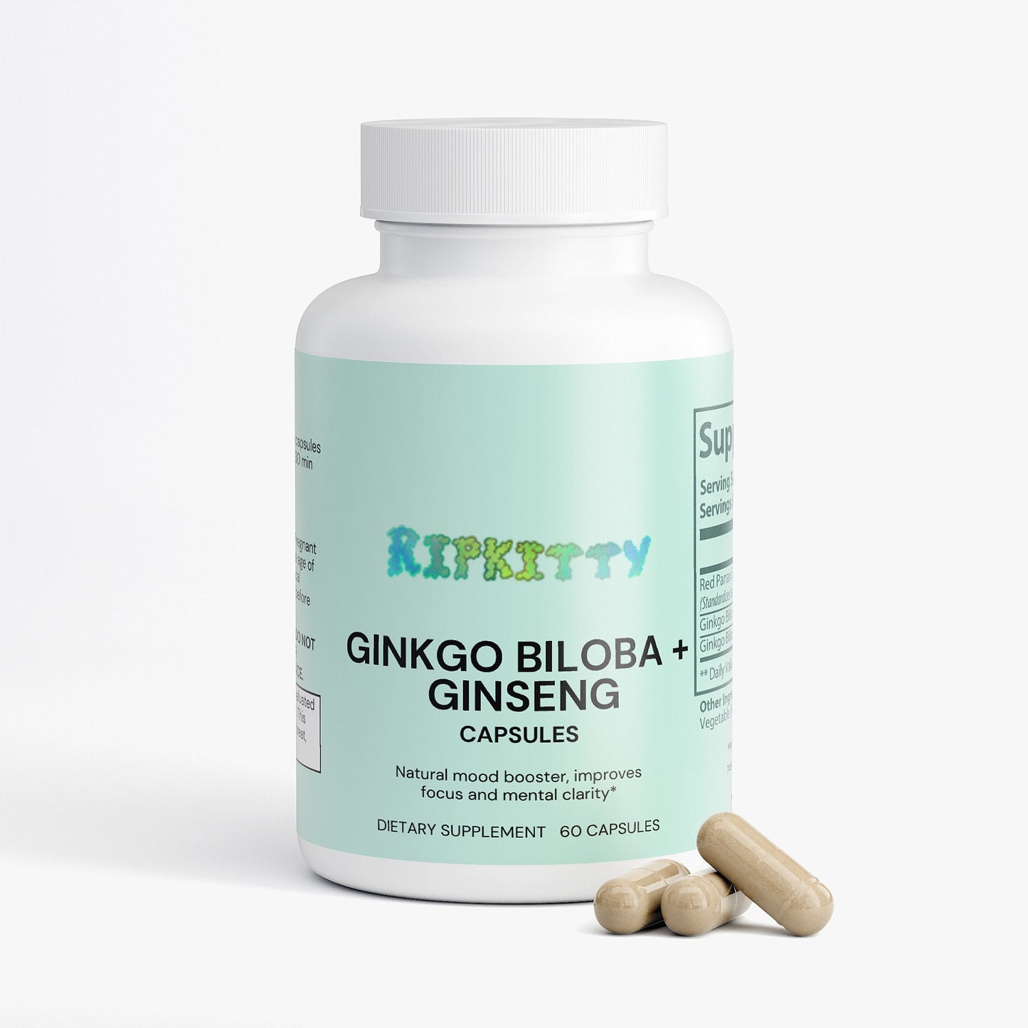 Ripkitty Ginkgo Biloba + Ginseng 60 Capsules-2