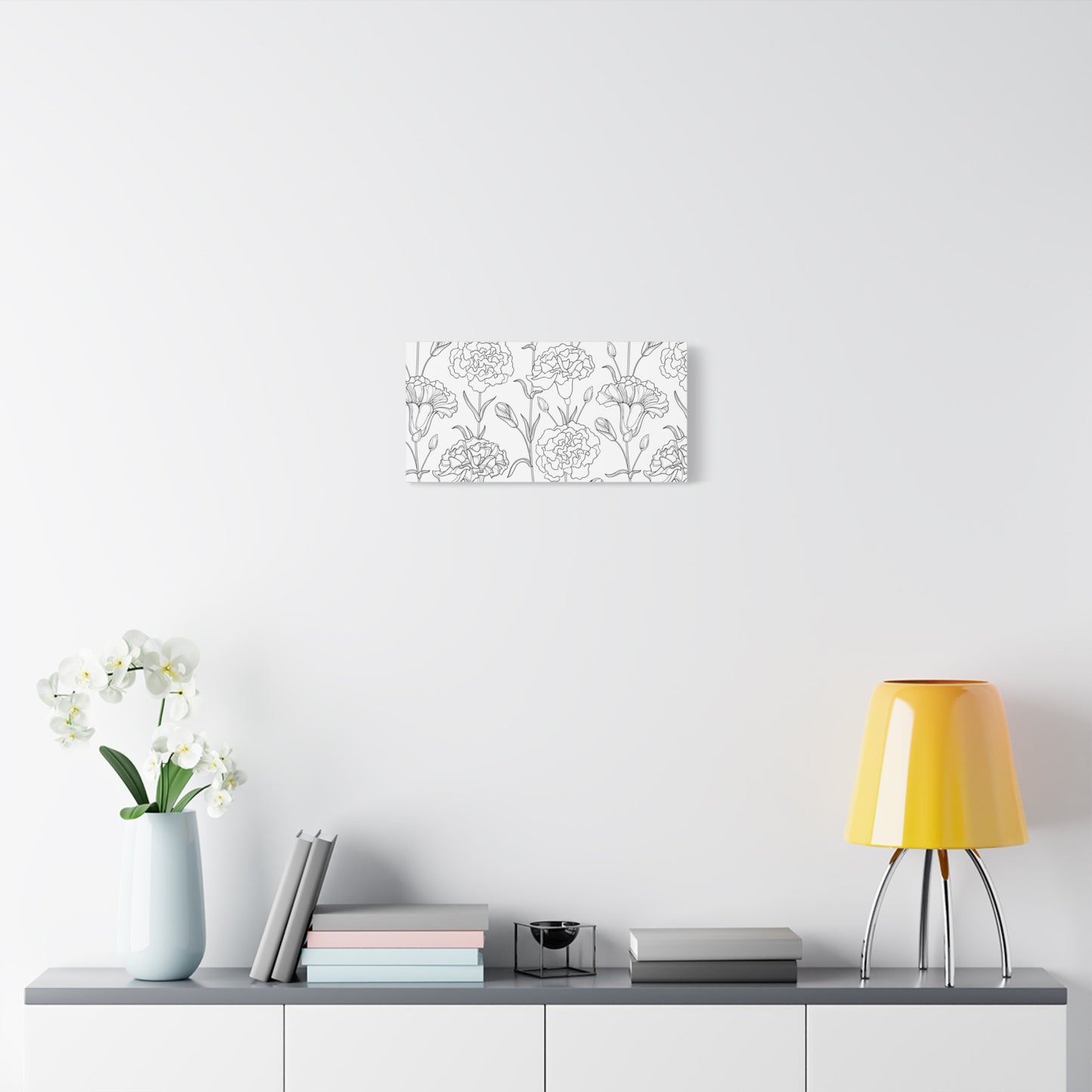 Floral Canvas Art, Stretched Wall Decor, Home Gift, Botanical Print, Modern Design, Matte Finish