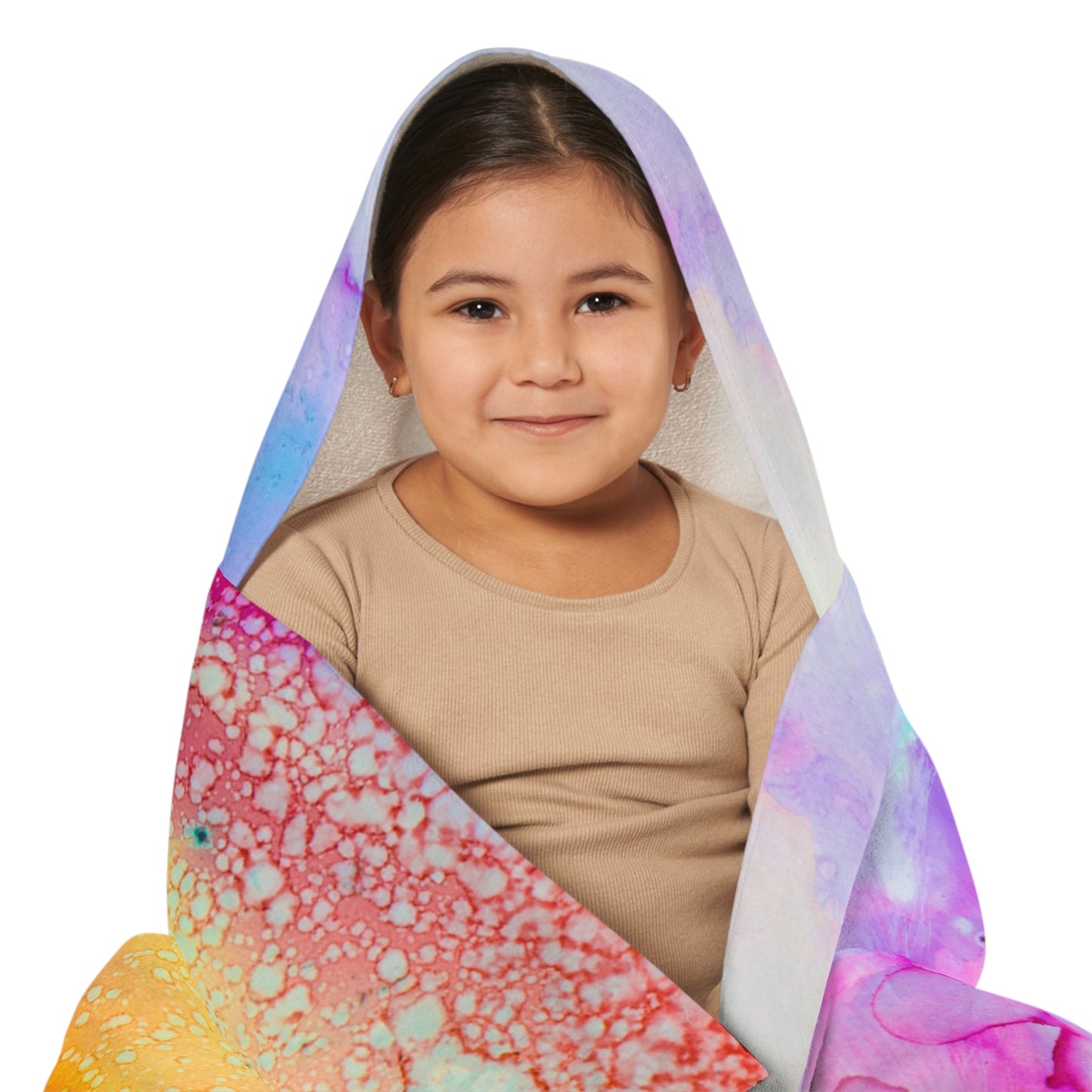 Vibrant Youth Hooded Towel - Fun Beach Day, Bath Time, Swim Cover-Up, Birthday Gift, Colorful Art Design