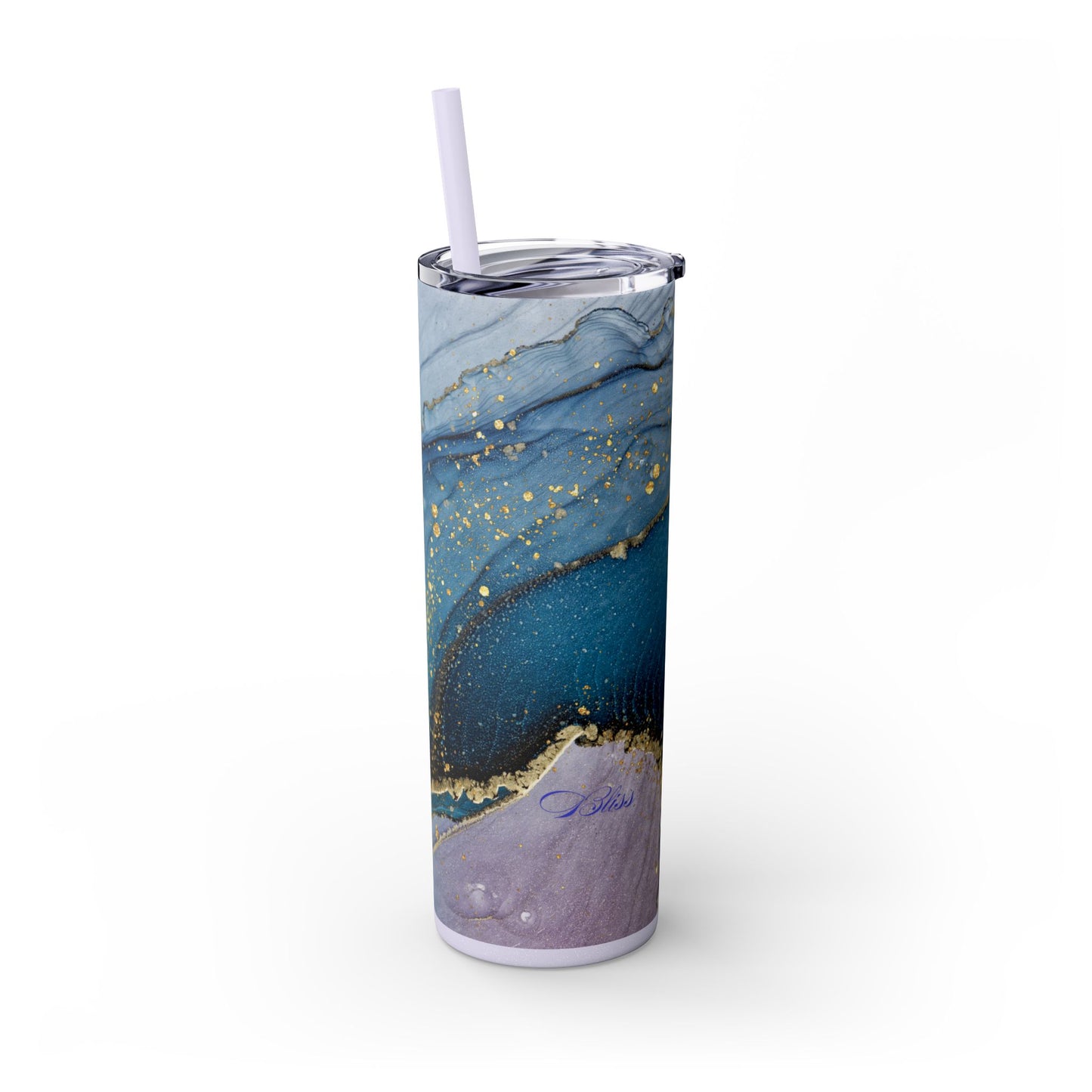 Elegant Blue Marble Skinny Tumbler, 20oz - Stylish Drinkware for Daily Use, Gifts, Celebrations, Eco-Friendly, Travel Mug