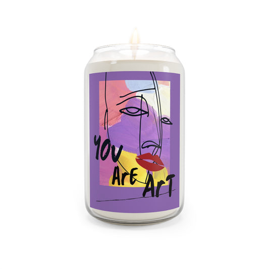 Artistic Scented Soy Candle - 'You Are Art', Aromatherapy Gift, Home Decor, Relaxation, Self-Care, Eco-Friendly Candle, Unique Gift