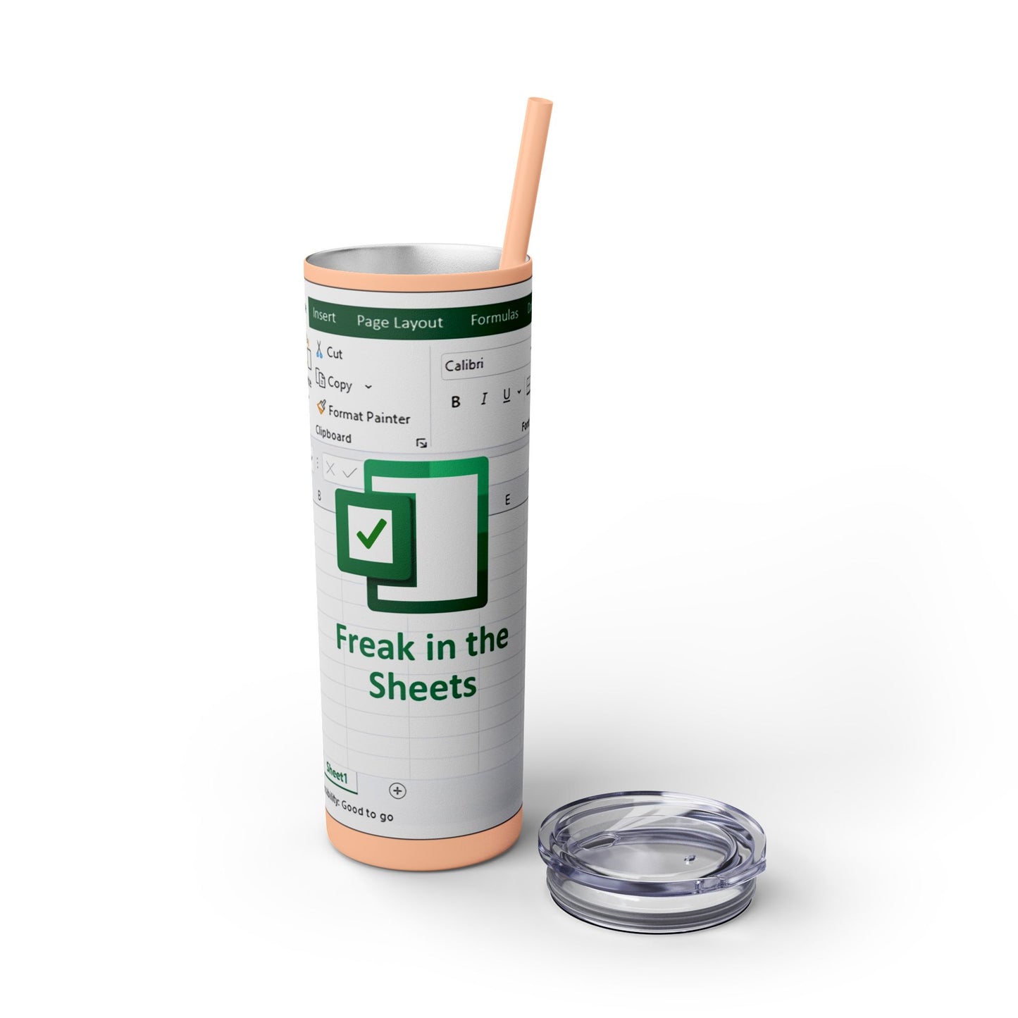 Freak in the Sheets Spreadsheet Themed Tumbler, 20oz Gift for Students, Accountants, Office Humor, Funny Drinkware