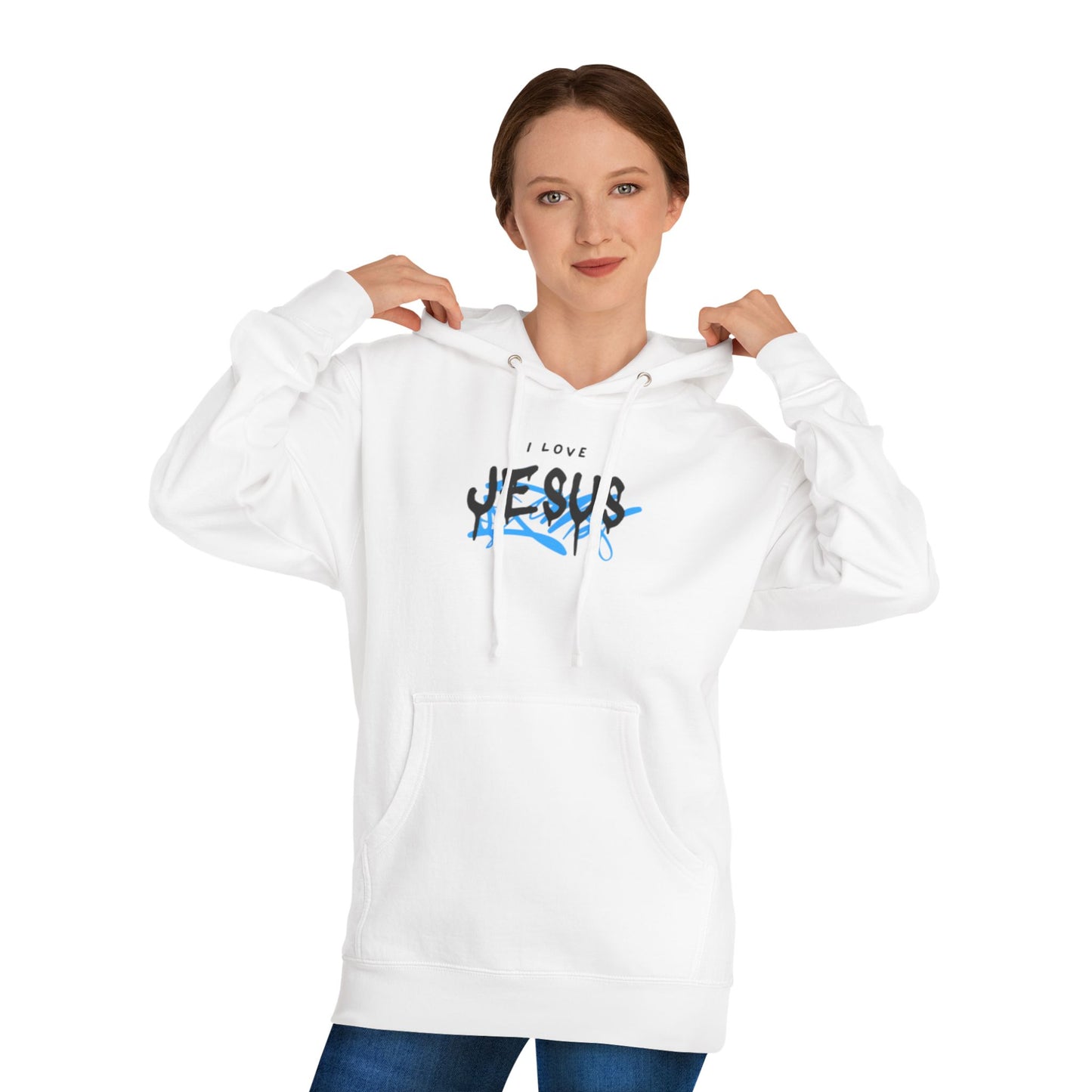 I Love Jesus Unisex Hooded Sweatshirt - Faithful Inspirational Apparel