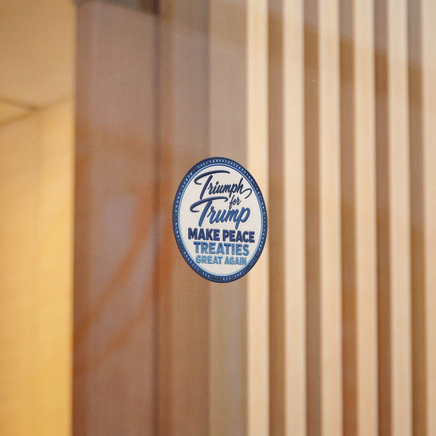 Die-Cut Sticker — "Triumph for Trump: Make Peace Treaties Great Again"