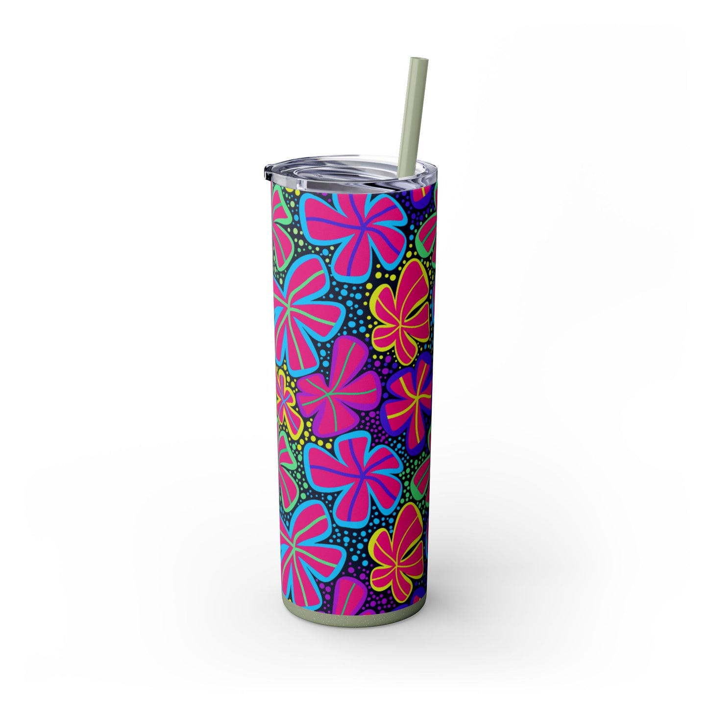 Vibrant Floral Skinny Tumbler, 20oz | Reusable Drink Cup for Home, Office, Road Trips | Fun Gift for Spring, Summer, Birthdays, Garden [...]