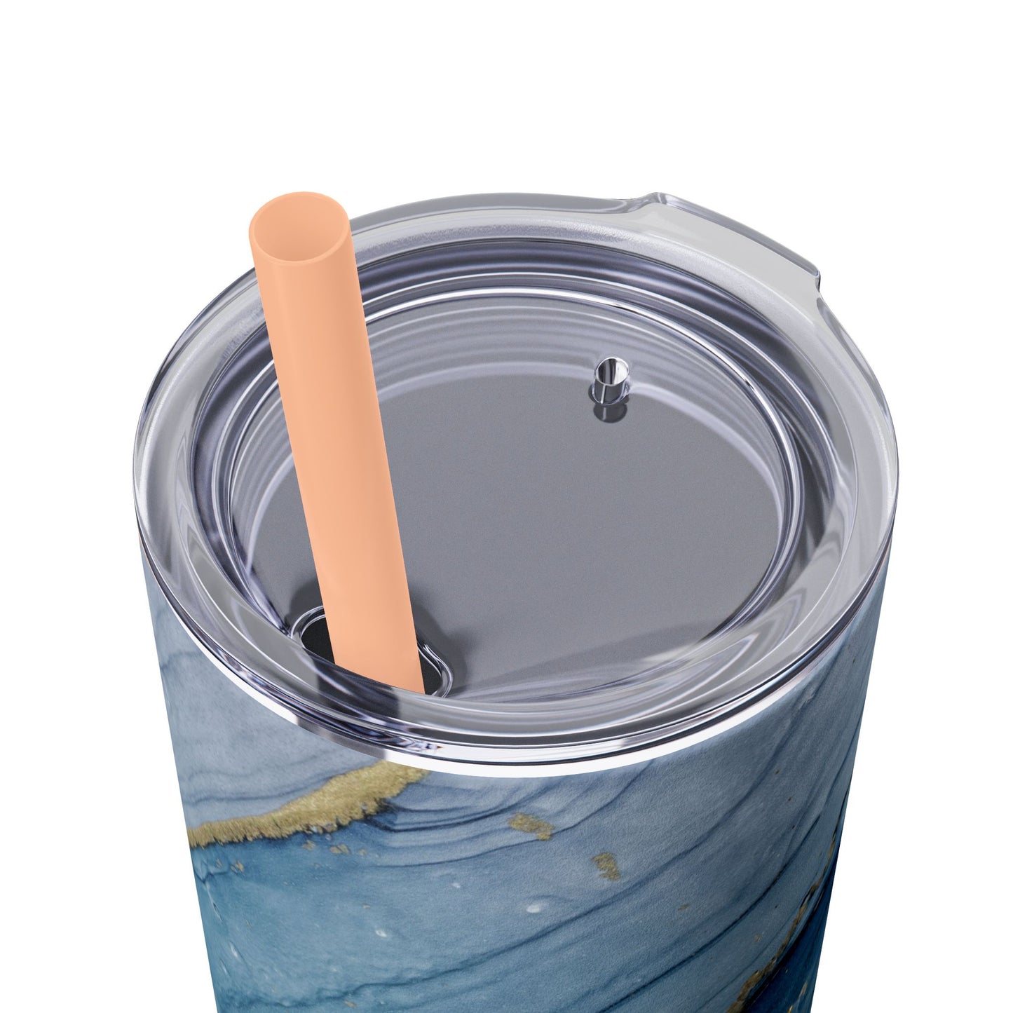 Elegant Blue Marble Skinny Tumbler, 20oz - Stylish Drinkware for Daily Use, Gifts, Celebrations, Eco-Friendly, Travel Mug