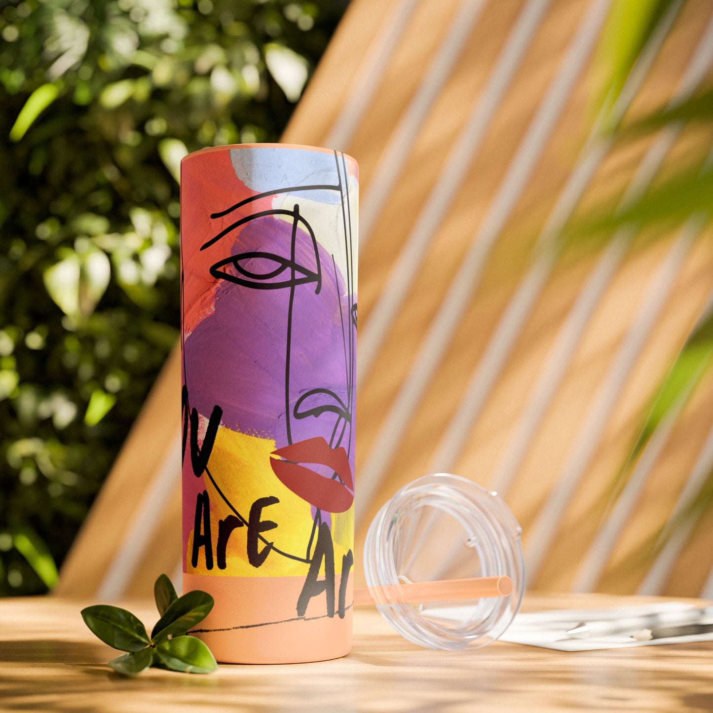 Artistic Skinny Tumbler with Straw, 20oz | Inspirational Drinkware, Colorful Water Bottle, Unique Gift Idea, Motivational Mug, [...]
