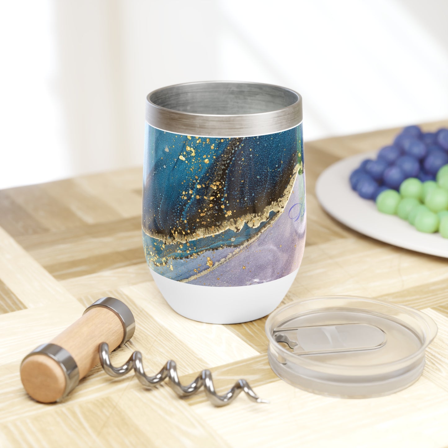 Artistic Wine Tumbler for Relaxed Gatherings, Chill Vibes, Wedding Gift, Outdoor Adventures, Elegant Drinkware
